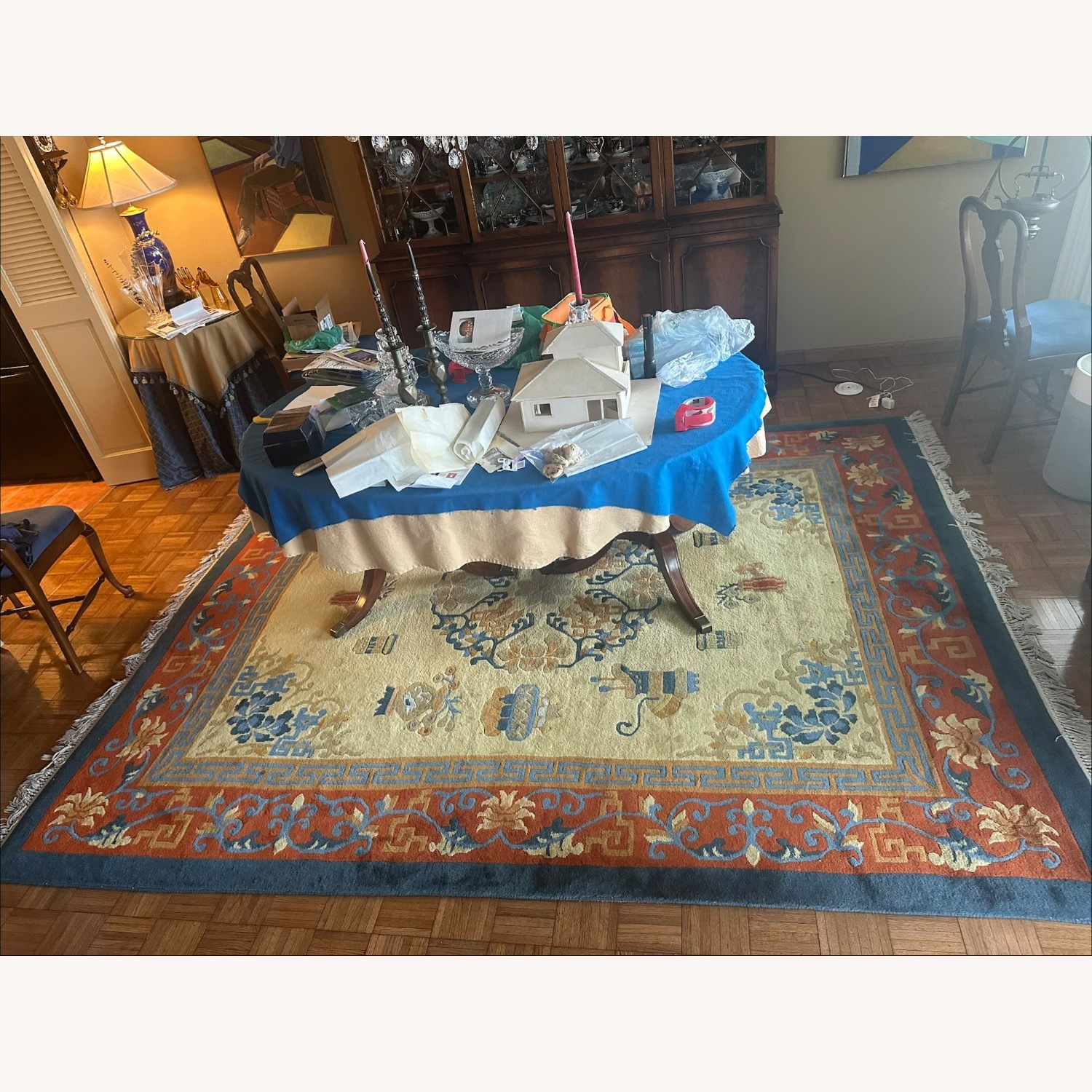 Vintage Cathay Hand-Woven Chinese Peking Wool Rug - image-1