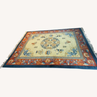 Vintage Cathay Hand-Woven Chinese Peking Wool Rug