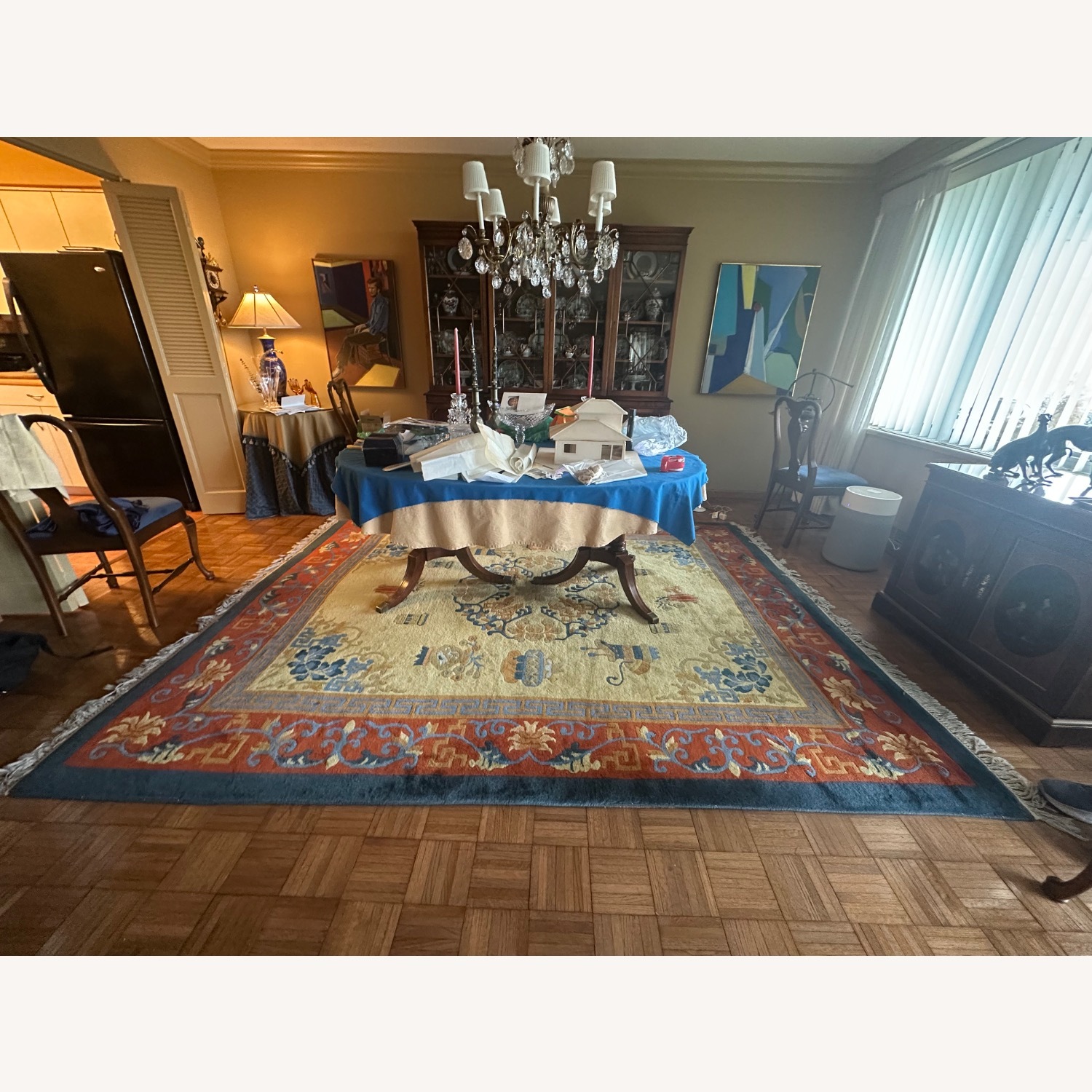 Vintage Cathay Hand-Woven Chinese Peking Wool Rug - image-4