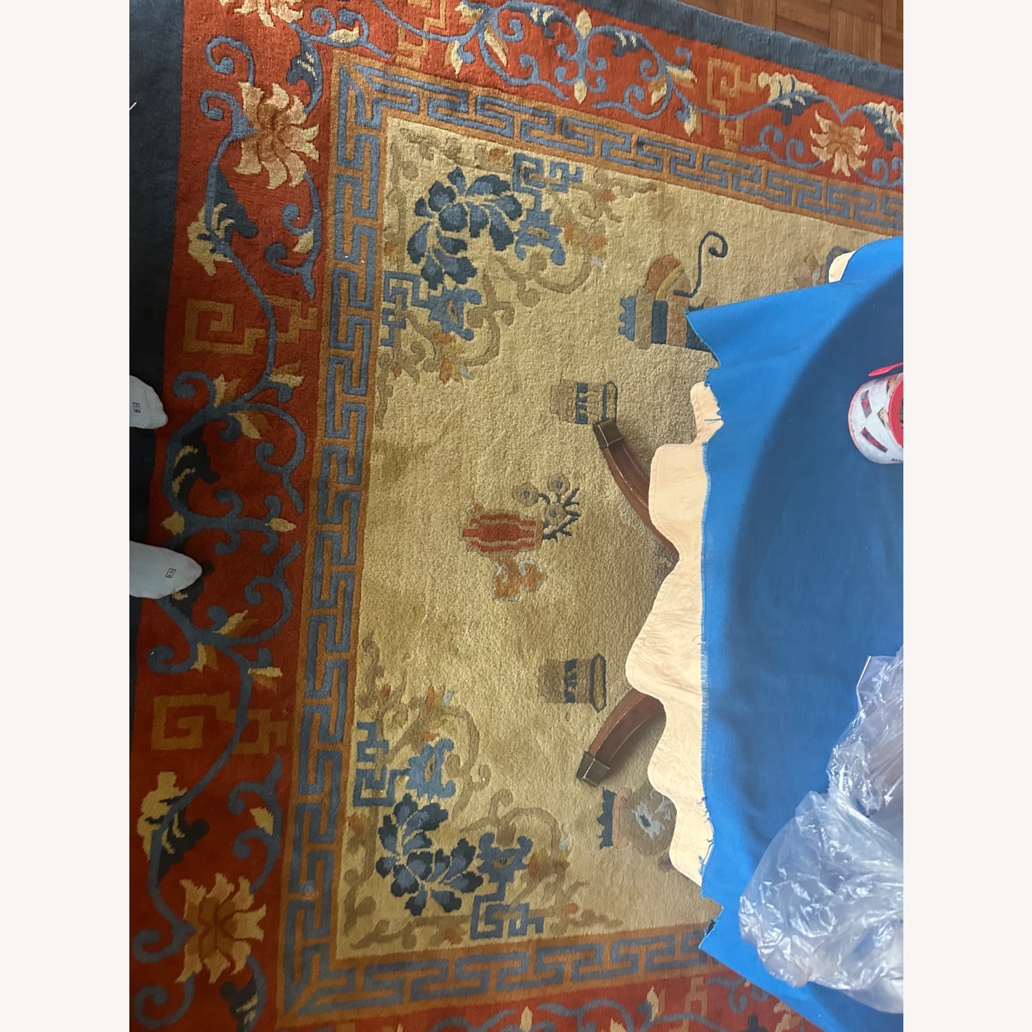 Vintage Cathay Hand-Woven Chinese Peking Wool Rug - image-11