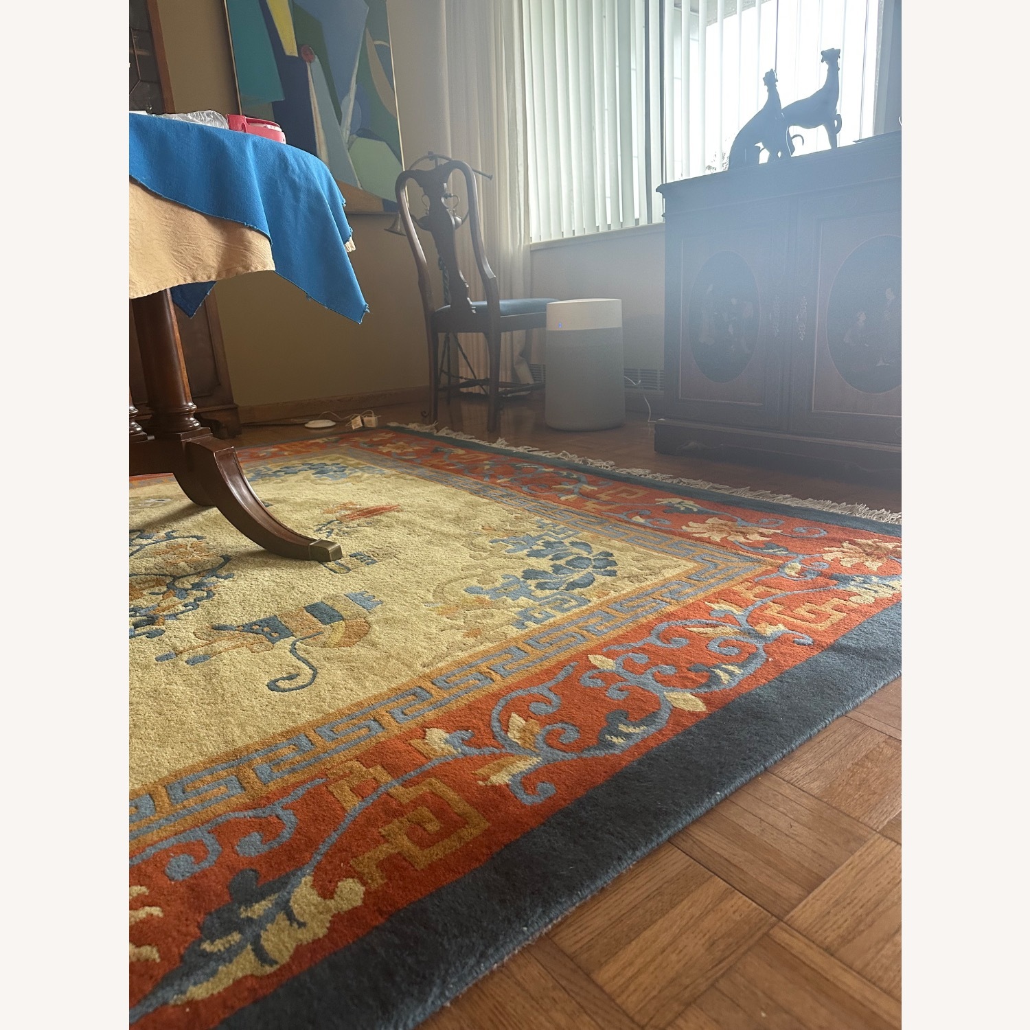 Vintage Cathay Hand-Woven Chinese Peking Wool Rug - image-7
