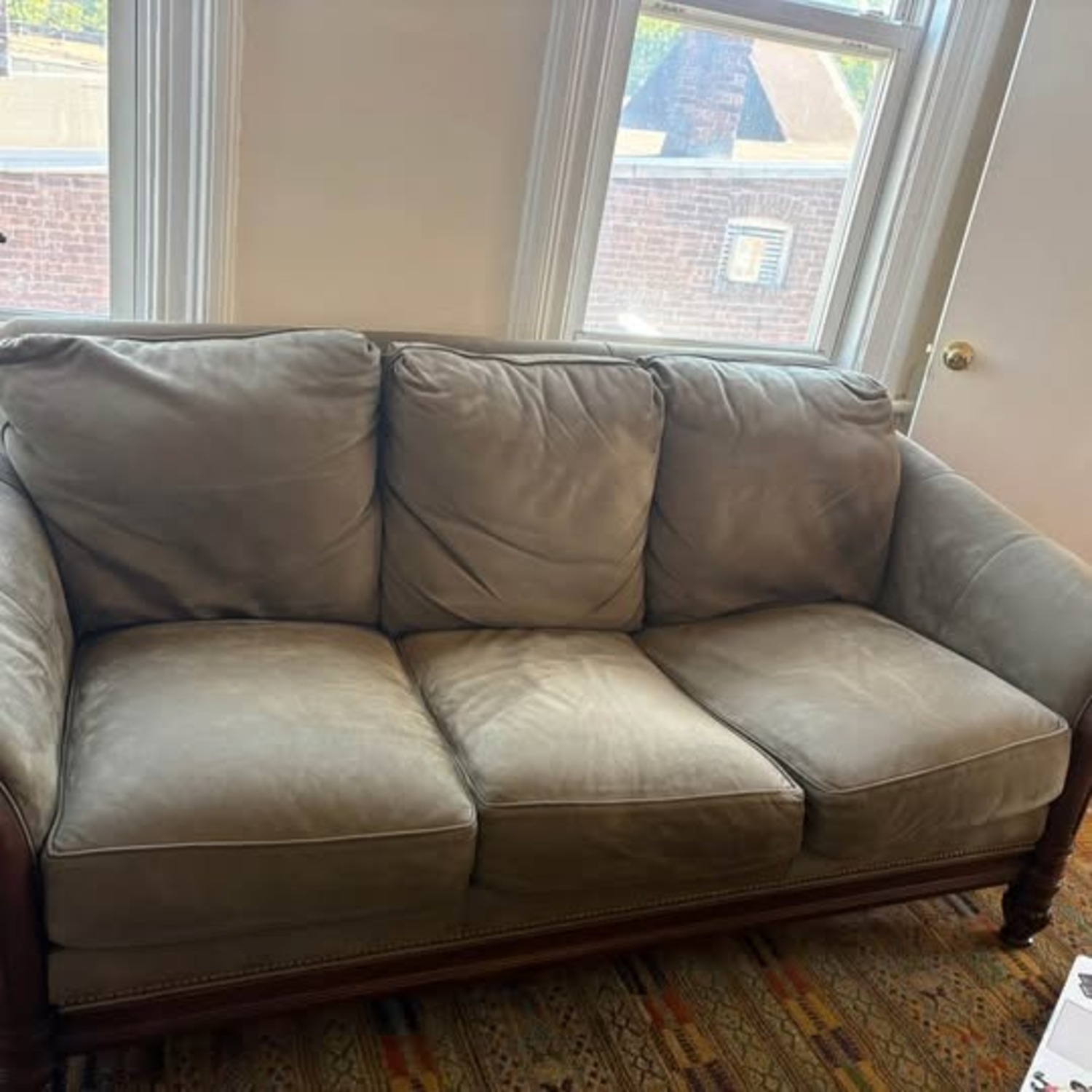 Hancock & Moore Green Suede 3+ Seater Sofa - image-2