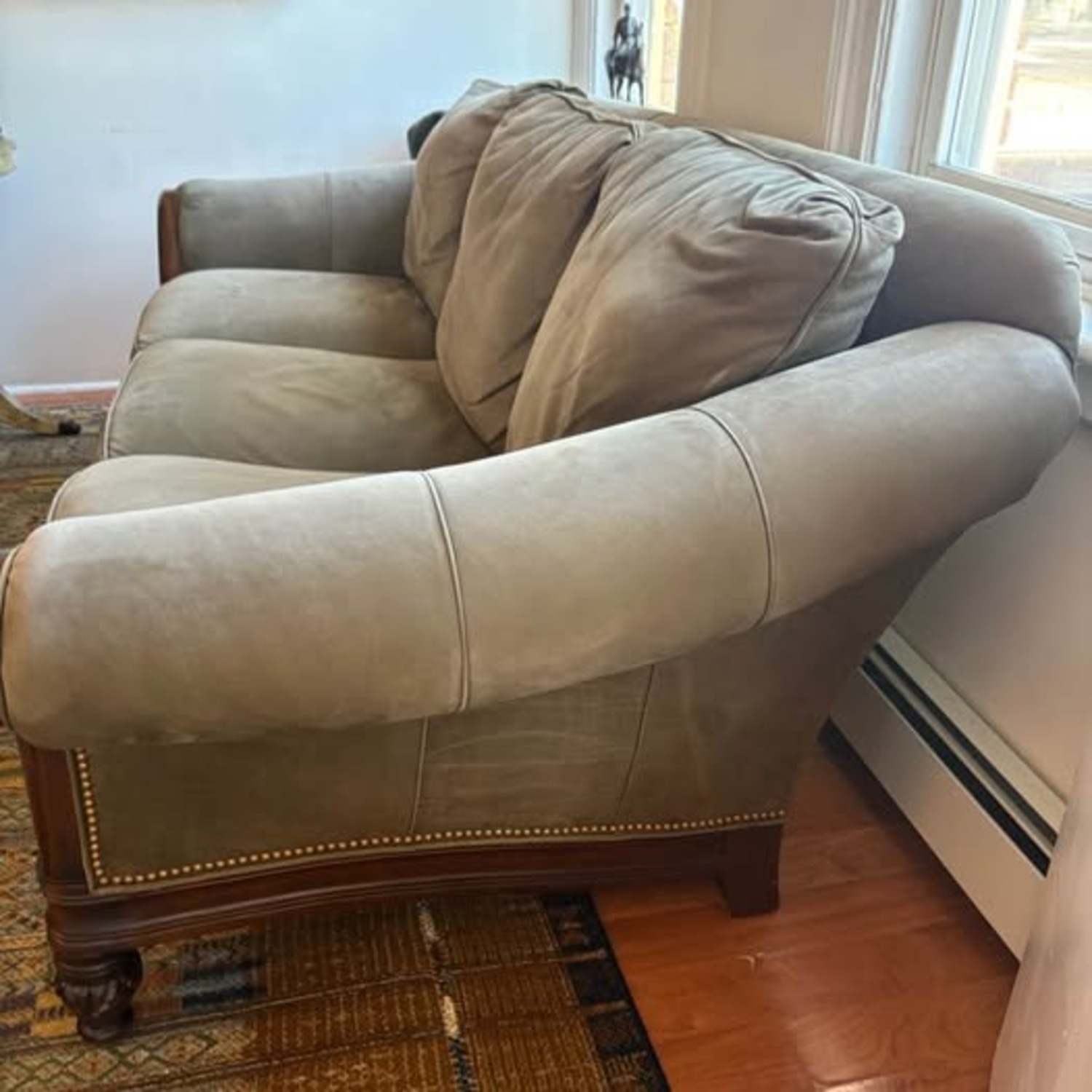 Hancock & Moore Green Suede 3+ Seater Sofa - image-4