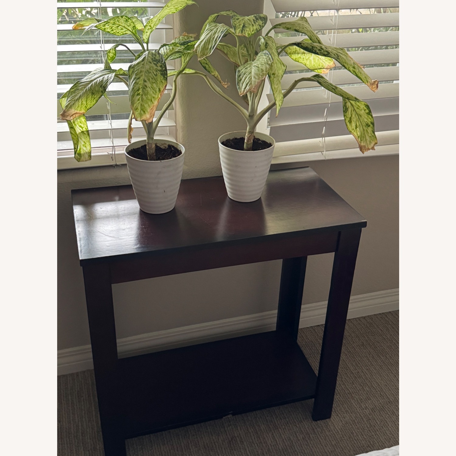 Vintage/Antique Dark Brown Side Tables - image-3