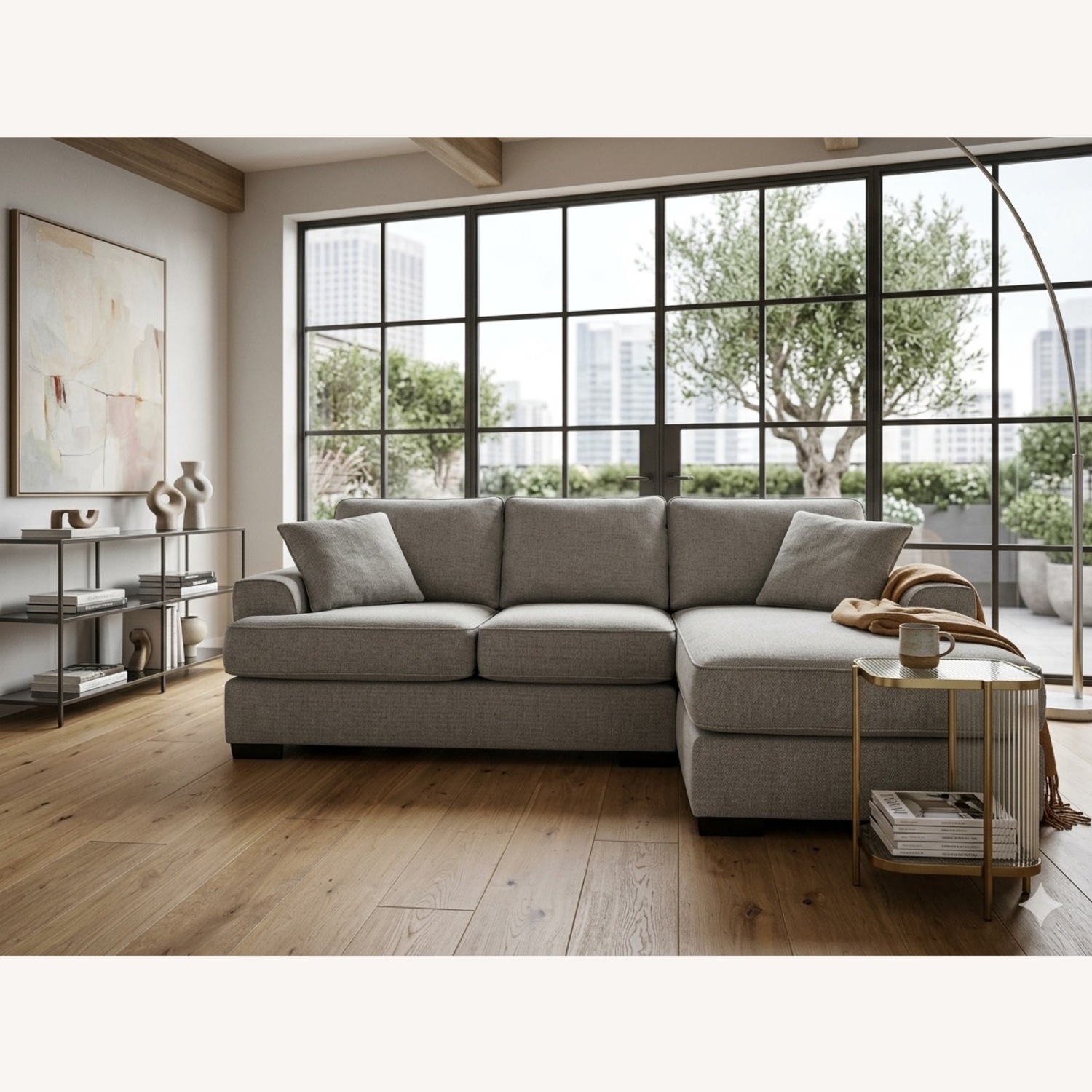 Light Gray 2 Piece Sectional - image-2