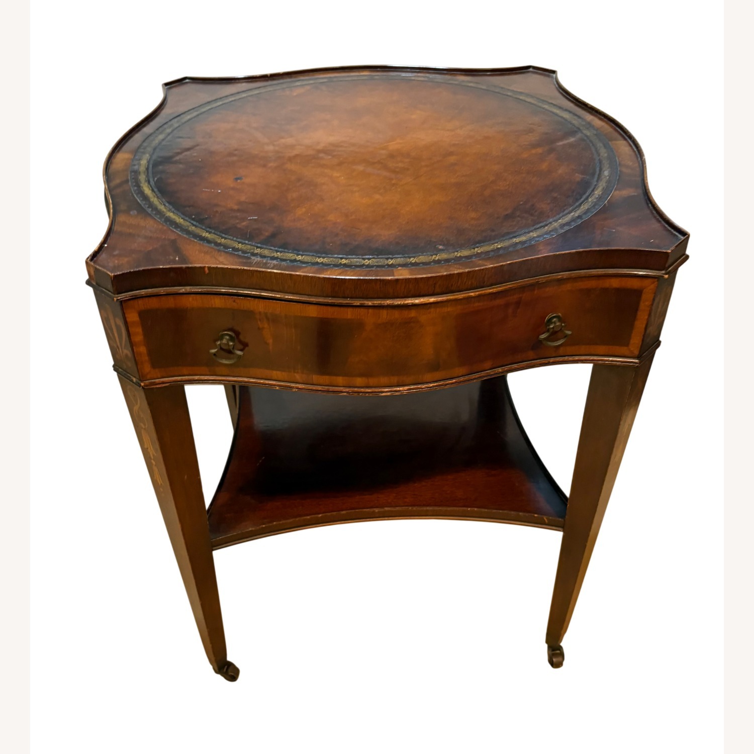 Wieman Side Table Vintage/Antique Dark Brown Wood - image-1