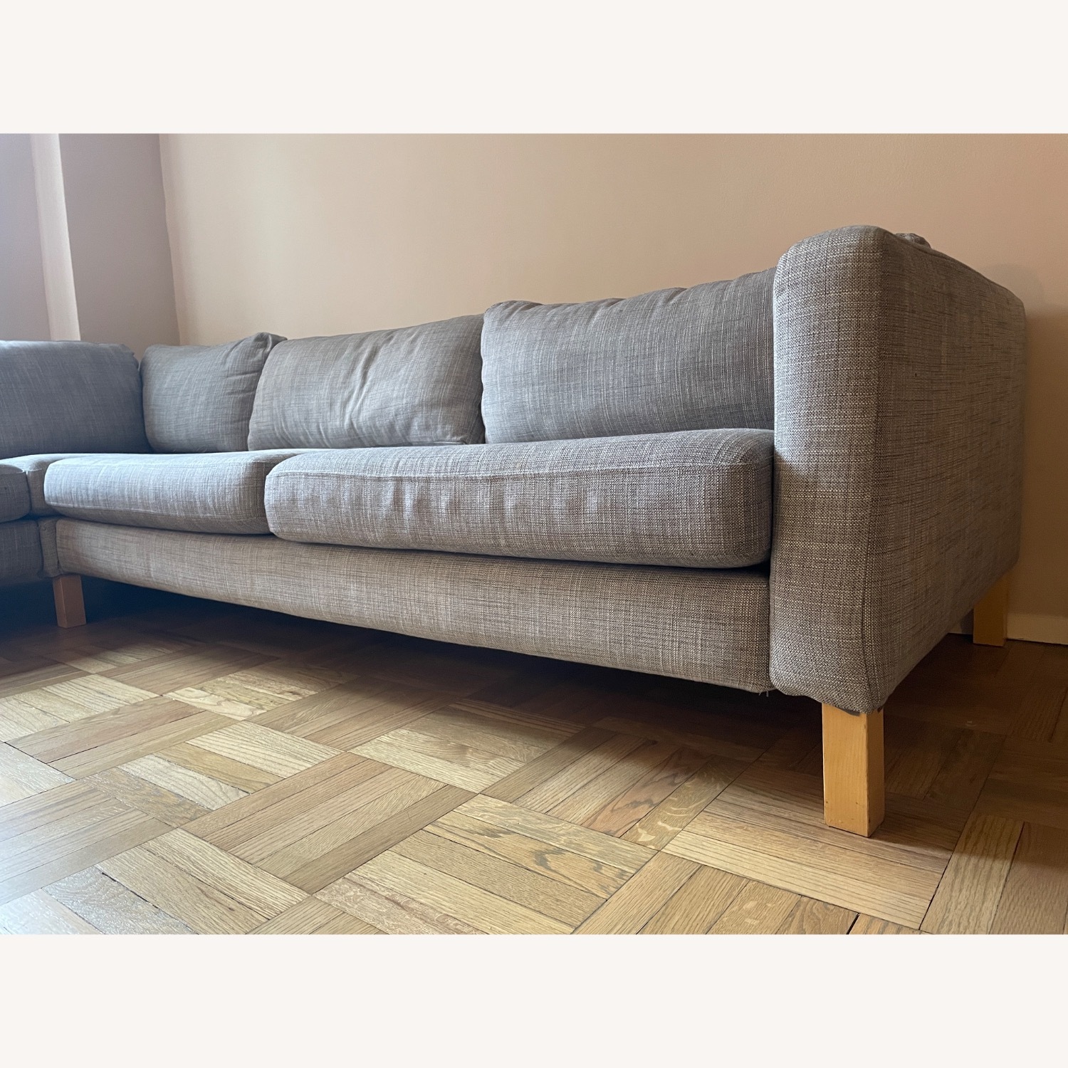 IKEA Karlstad Light Gray Wood 3+ Piece Sectional - image-3
