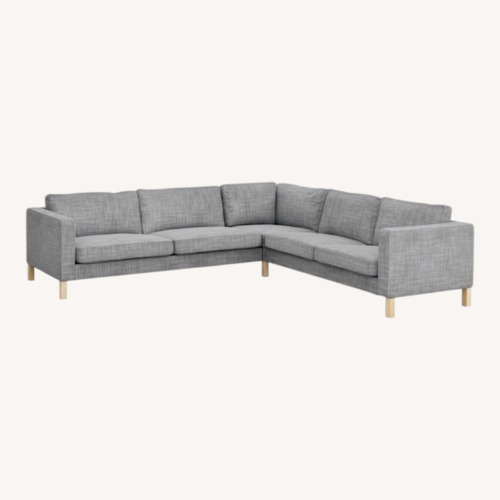 Used IKEA Karlstad Light Gray Wood 3+ Piece Sectional for sale on AptDeco