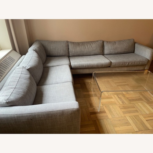Used IKEA Karlstad Light Gray Wood 3+ Piece Sectional for sale on AptDeco