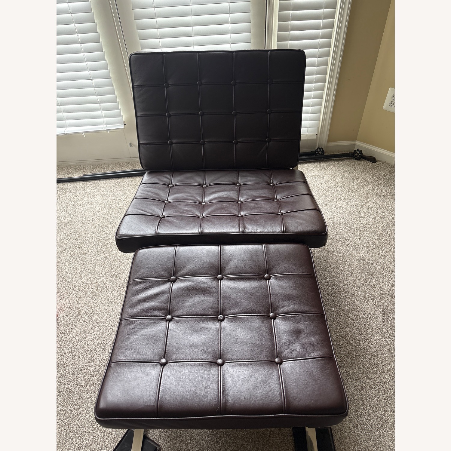 Dark Brown Faux Leather Office Chair - image-1