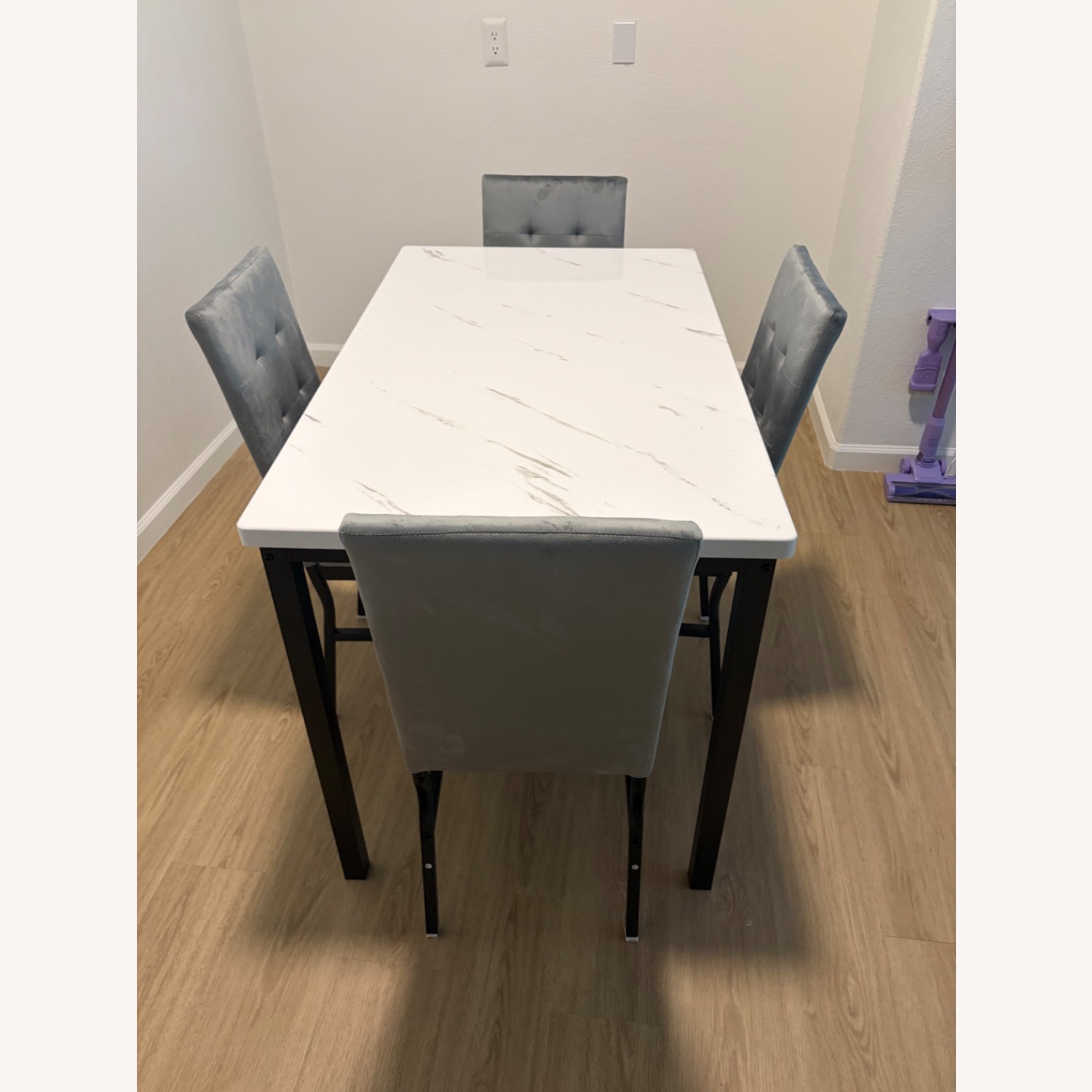 Light Gray Metal Dining Sets - image-2