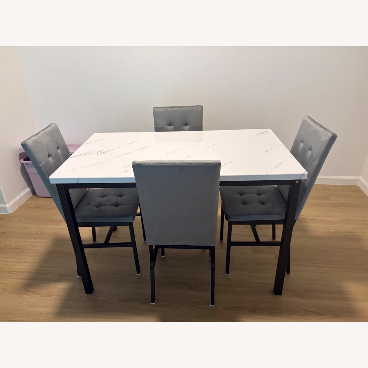 Light Gray Metal Dining Sets - image-1