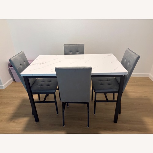 Used Light Gray Metal Dining Sets for sale on AptDeco
