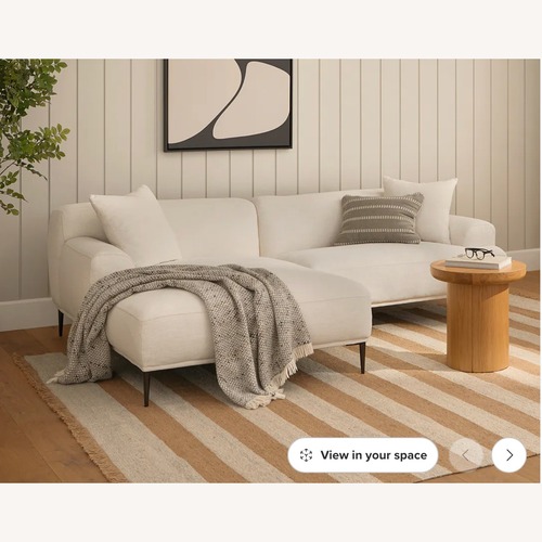 Used Article Abisko White Fabric 2 Piece Sectional for sale on AptDeco