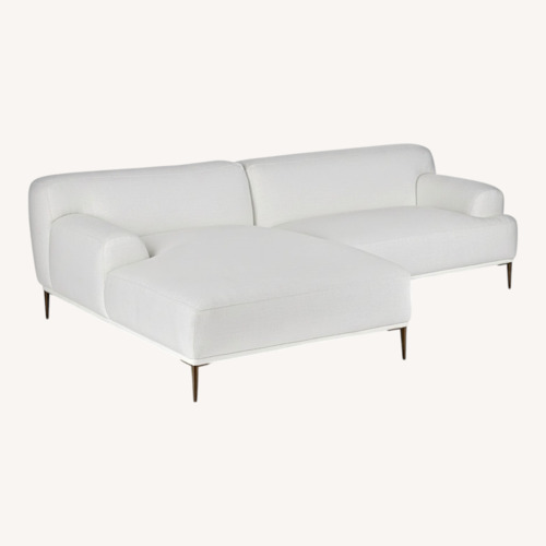 Used Article Abisko White Fabric 2 Piece Sectional for sale on AptDeco