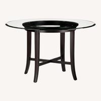 Crate & Barrel Halo Glass Dining Table