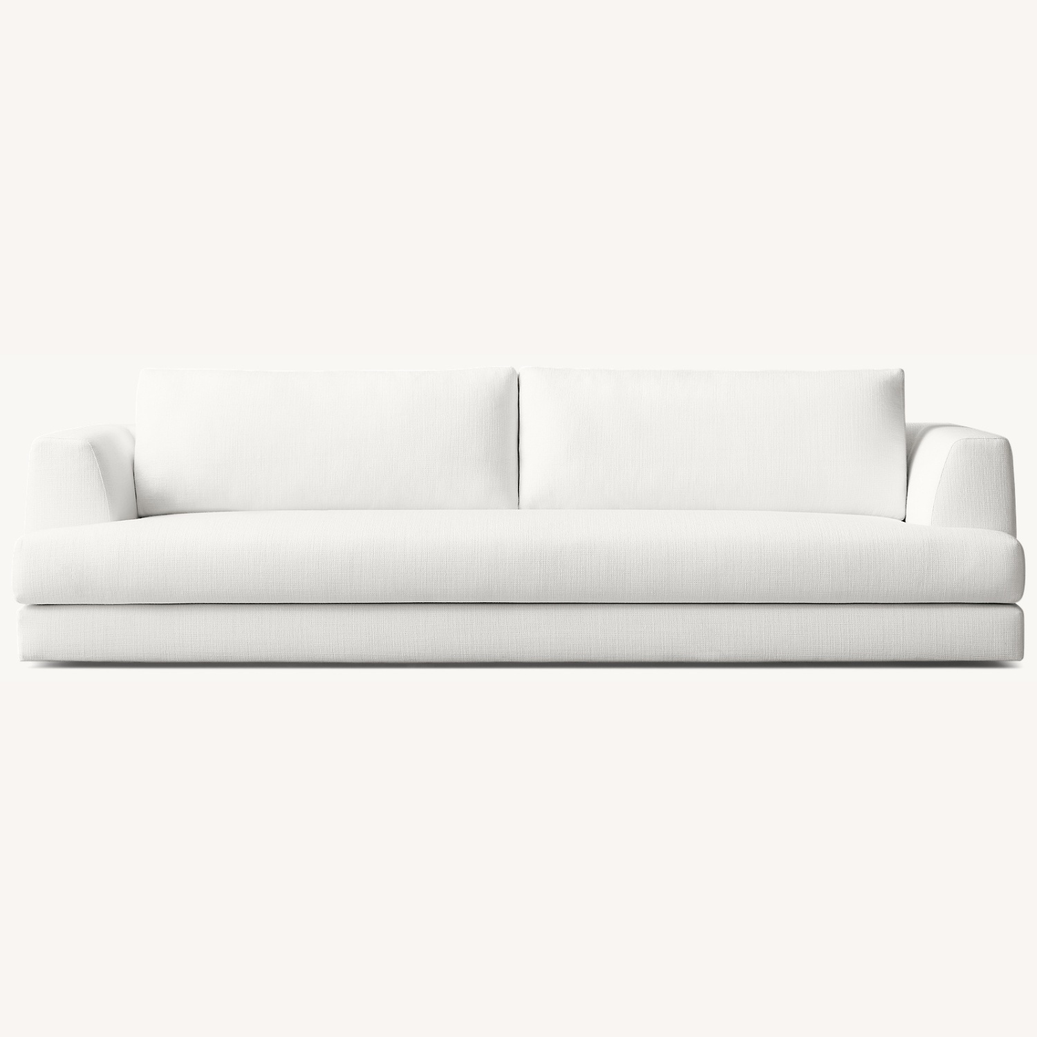 Restoration Hardware White Perennials Linen 7' Bench Seat Sofa - image-0