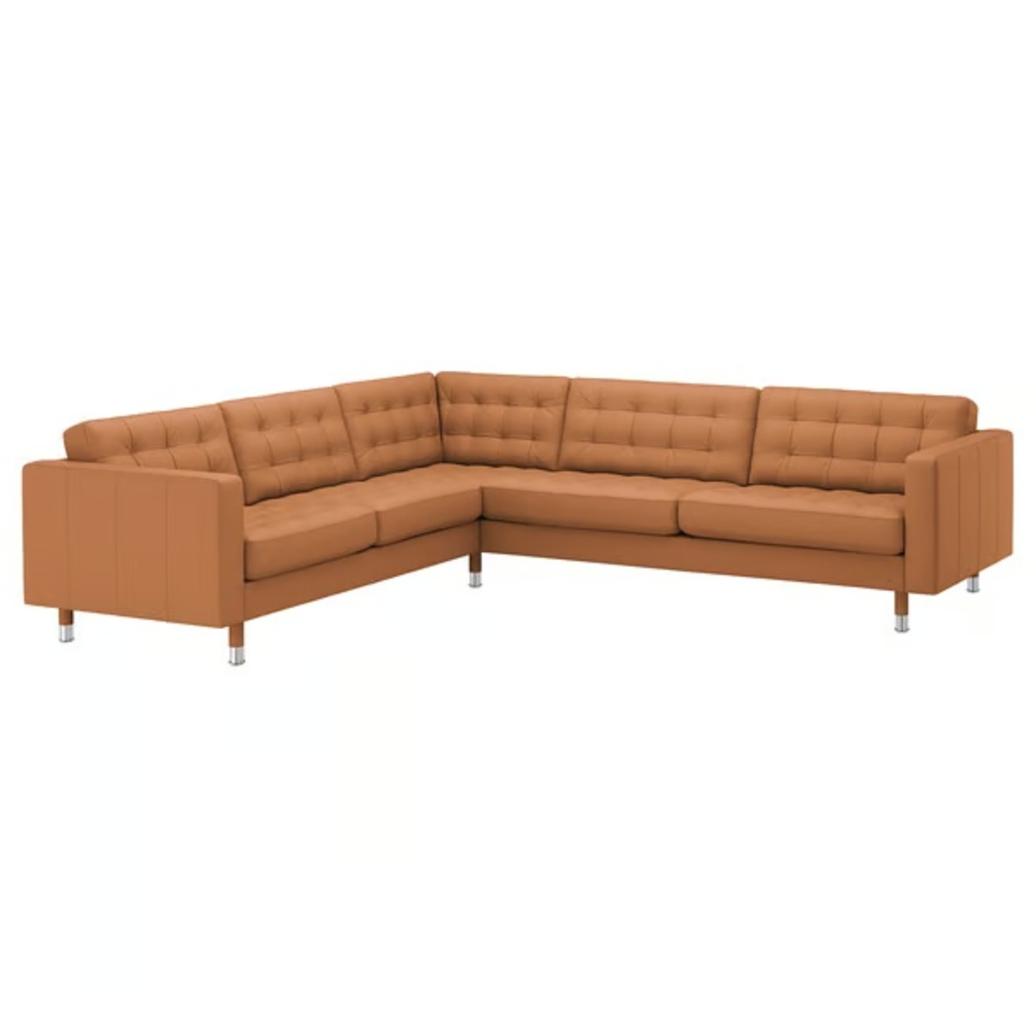 IKEA Gold Leather 2 Piece Sectional - image-2