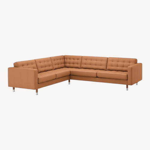 Used IKEA Gold Leather 2 Piece Sectional for sale on AptDeco