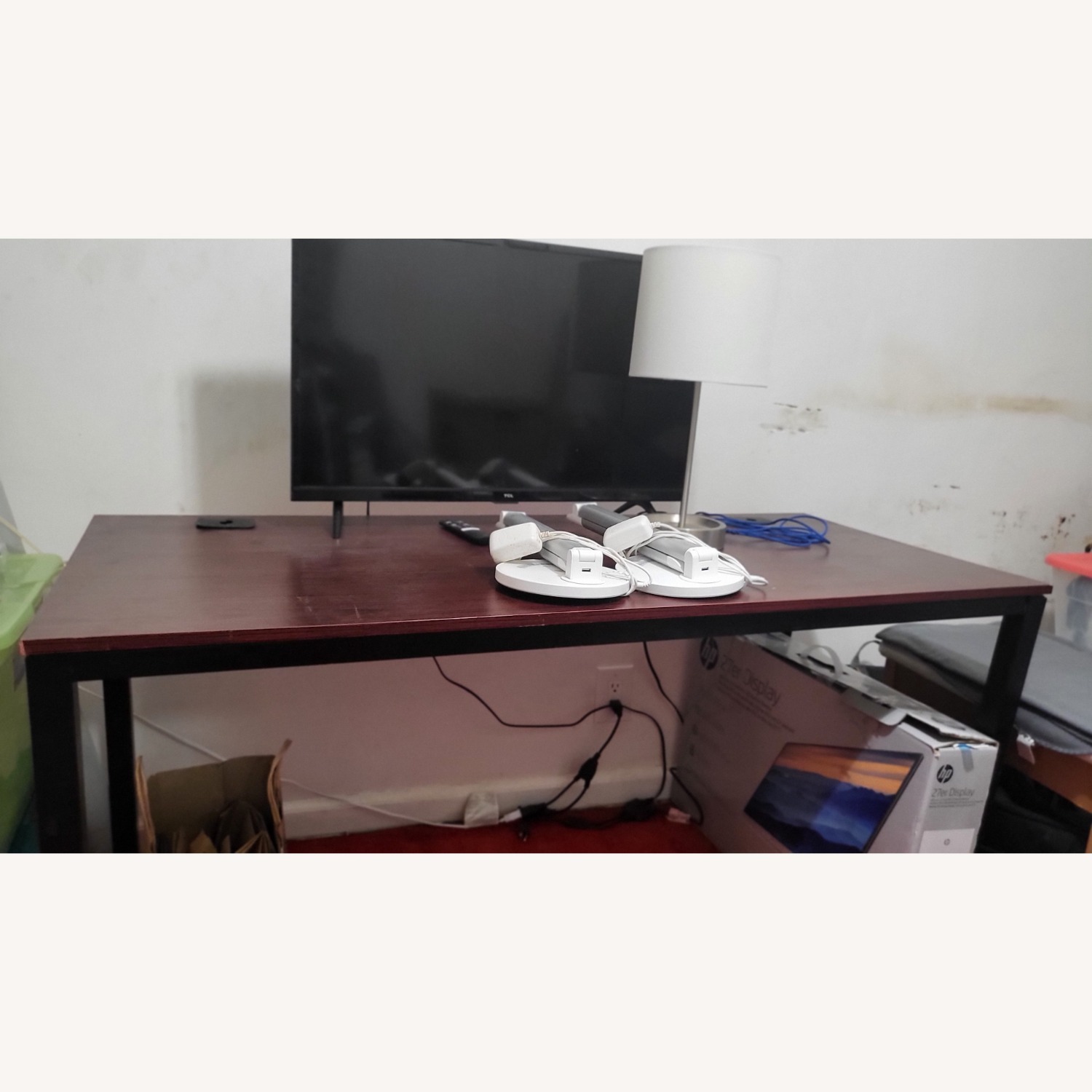 SHW Dark Brown Wood Desks - image-3