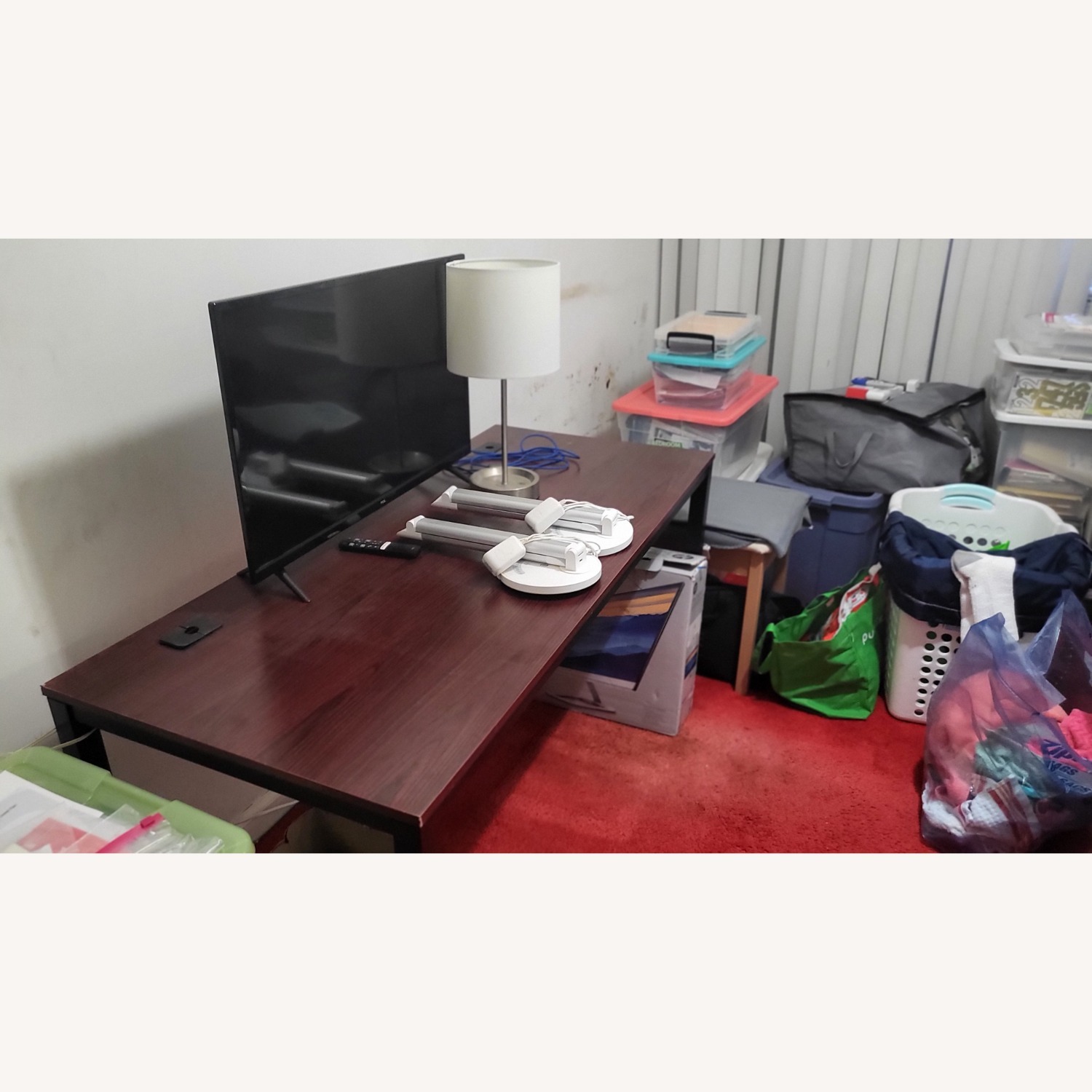 SHW Dark Brown Wood Desks - image-1