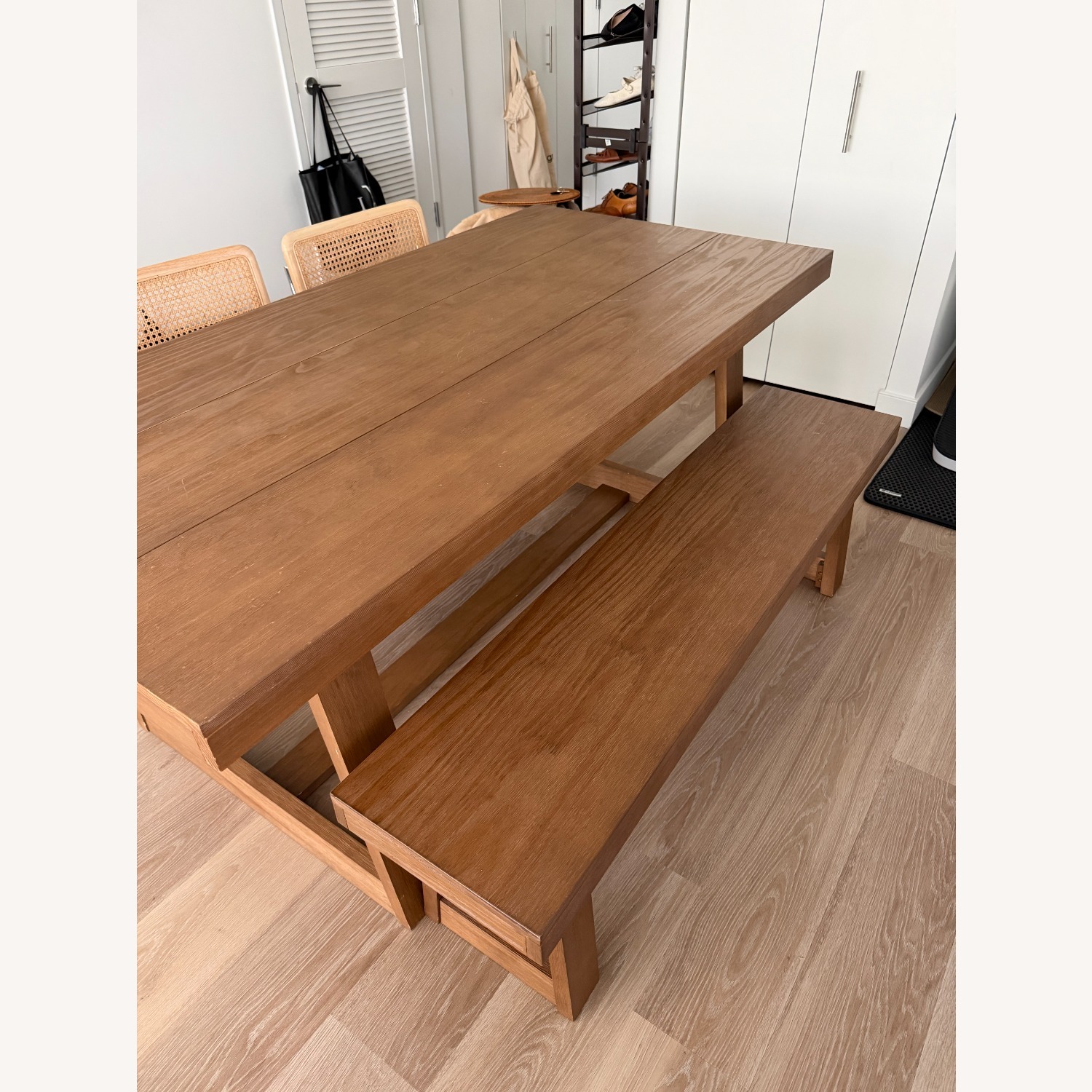 Wayfair Linzy Light Brown Wood Dining Table + Bench - image-3