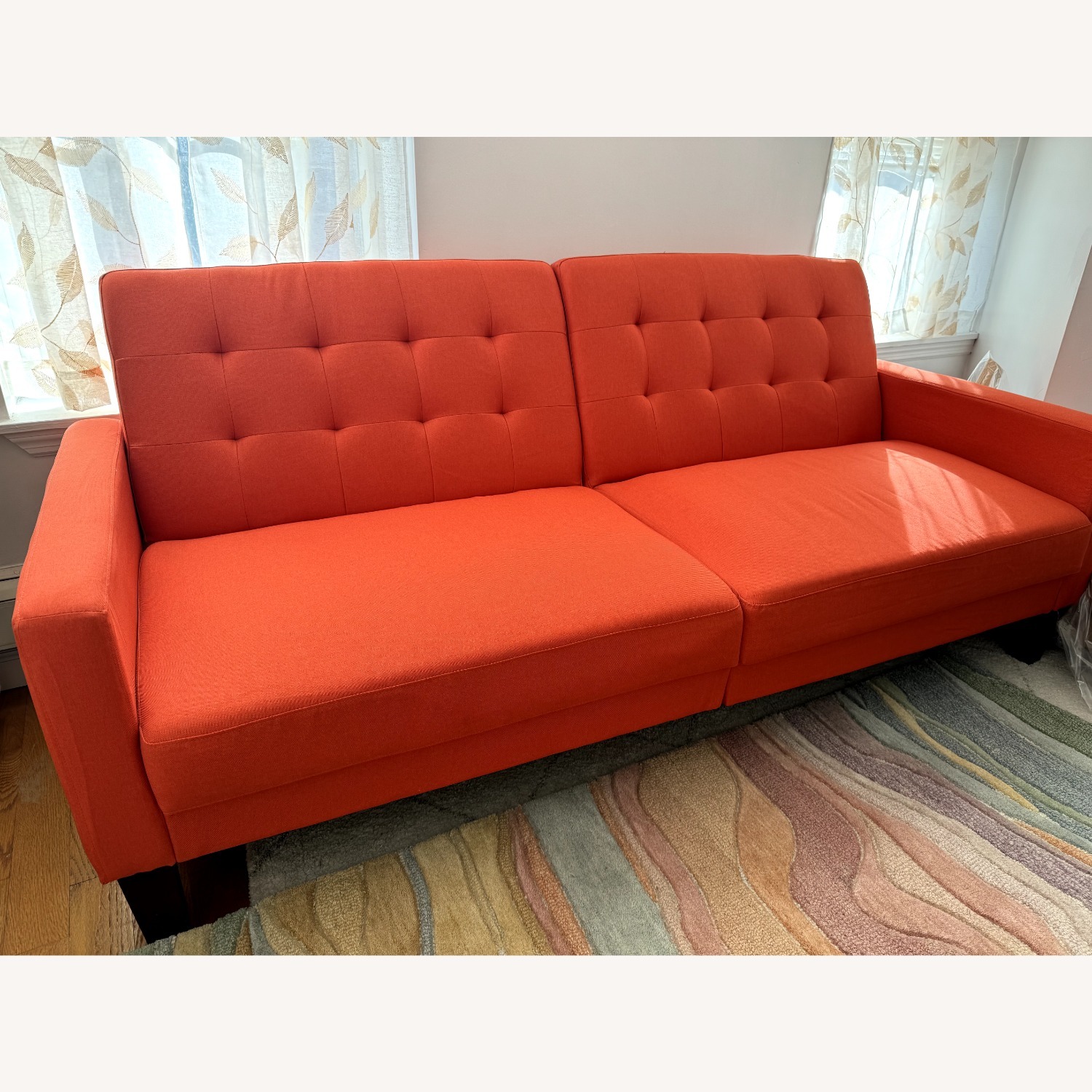 Better Homes and Gardens Orange Fabric Futon - image-1