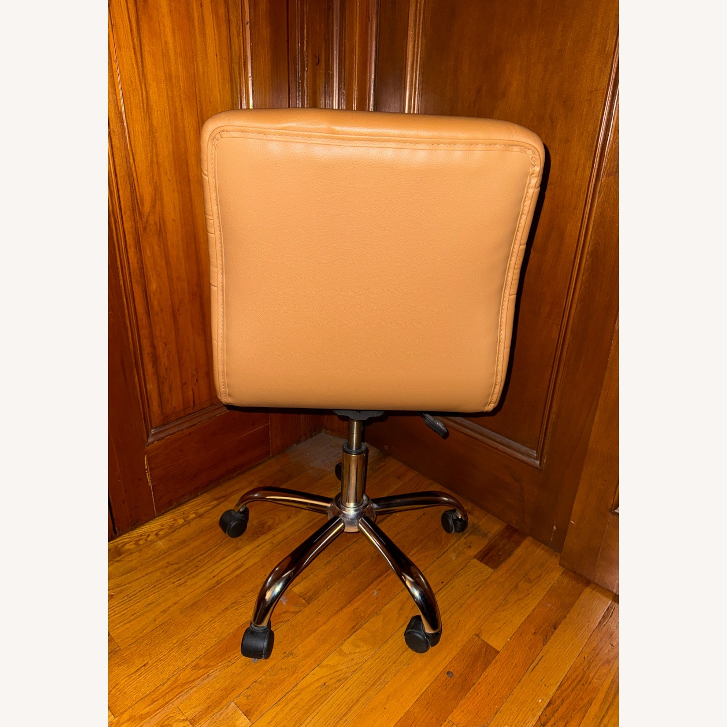 Light Brown Office Chair on Wheels - image-3