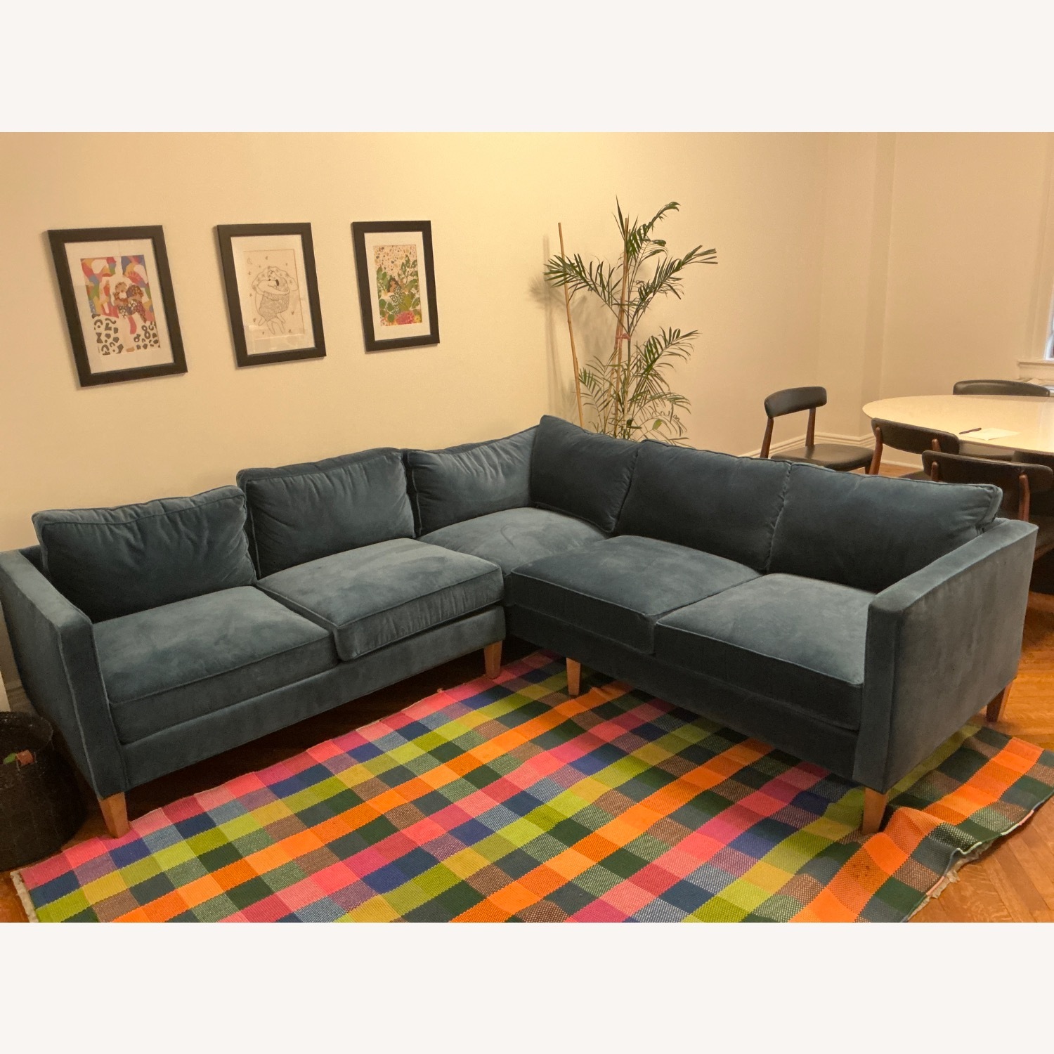 Maiden Home Velvet Blue Stanton Sofa Sectional - image-1