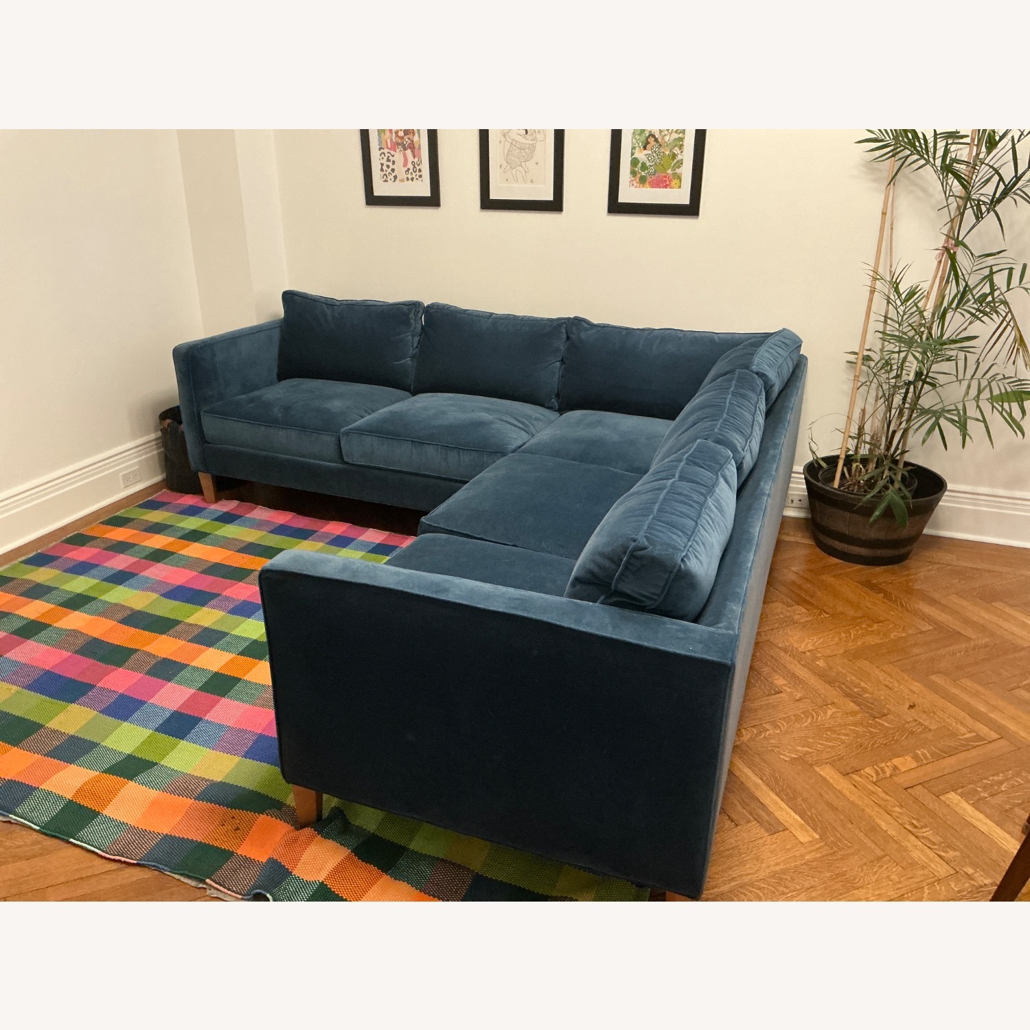 Maiden Home Velvet Blue Stanton Sofa Sectional - image-2