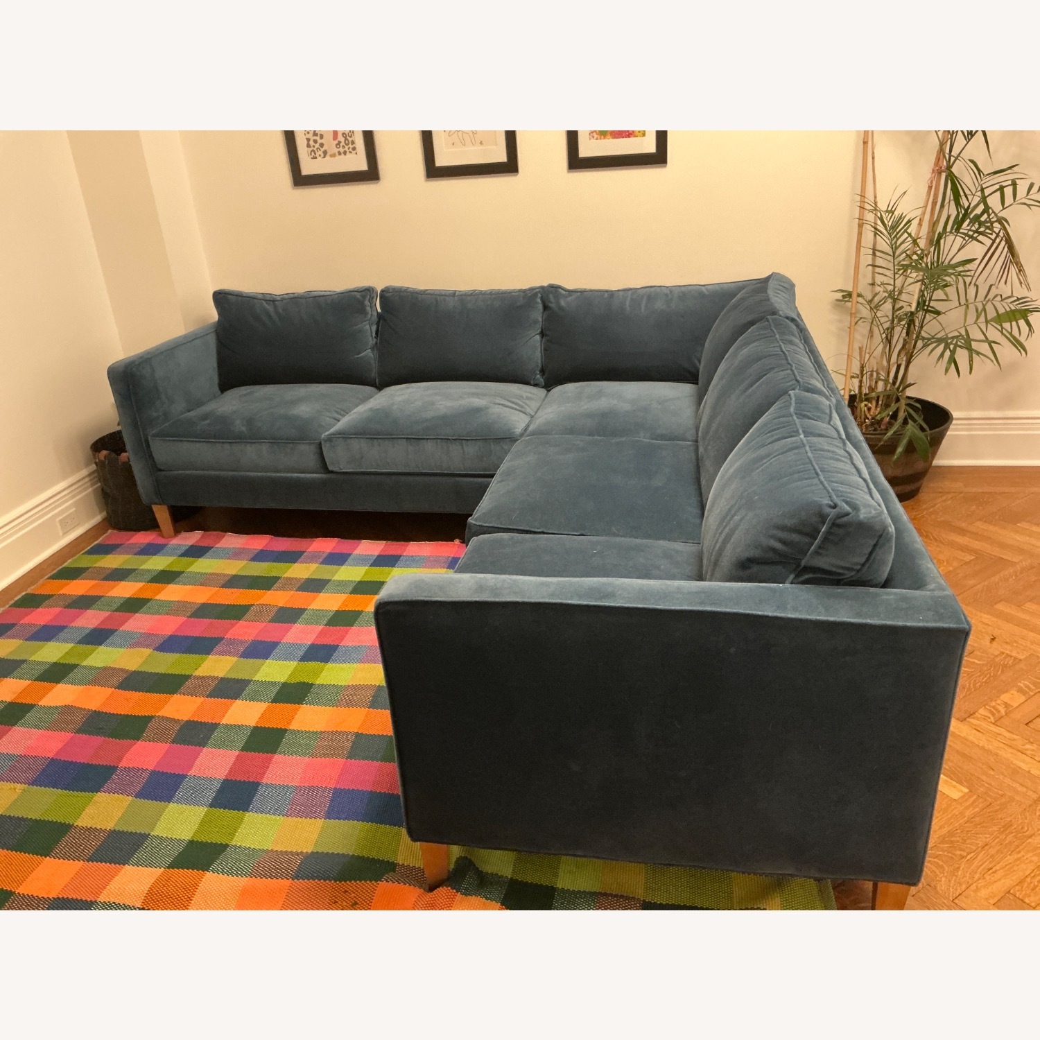 Maiden Home Velvet Blue Stanton Sofa Sectional - image-3