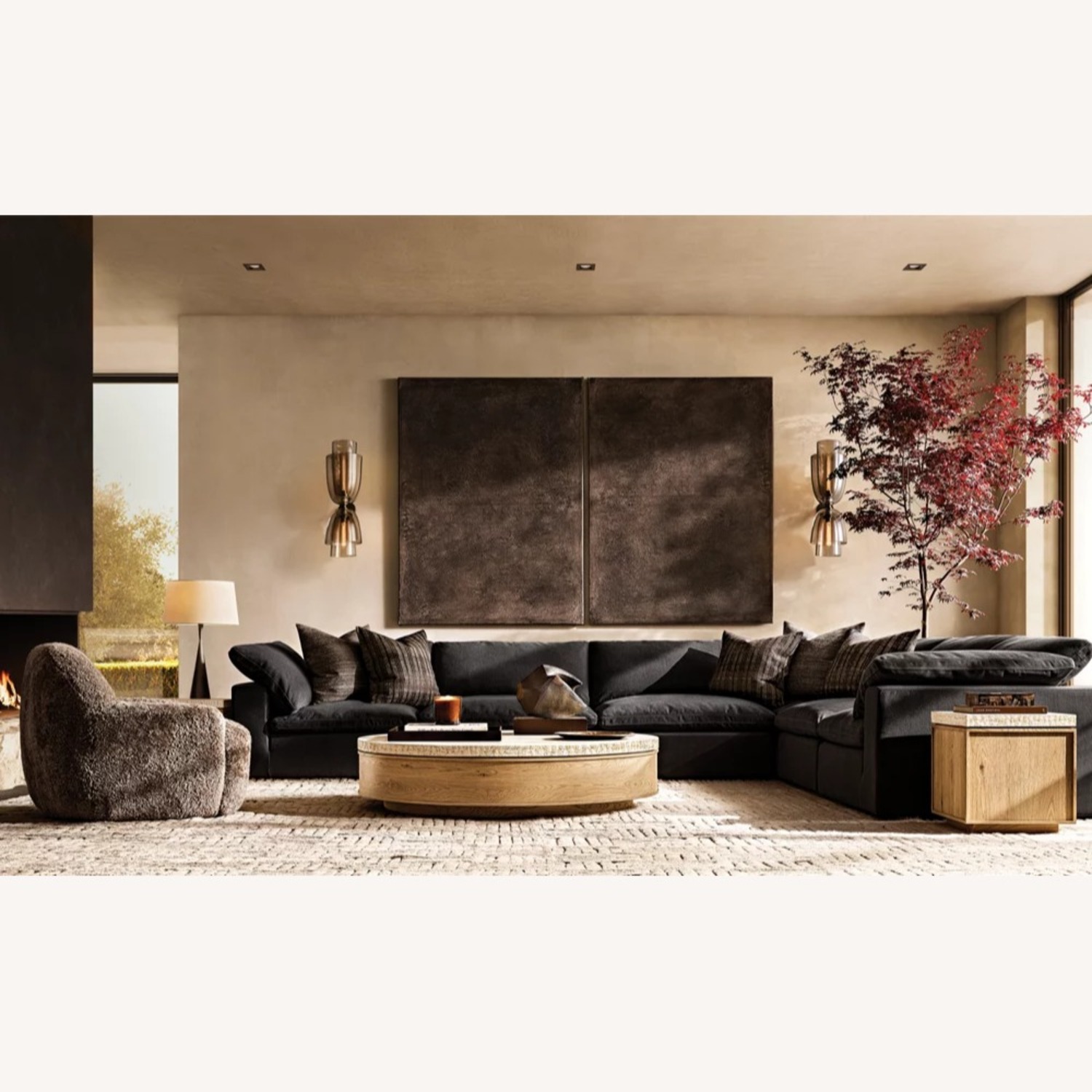 Restoration Hardware Basanti Rug 9' × 12' Marled Ivory/Charcoal - image-28