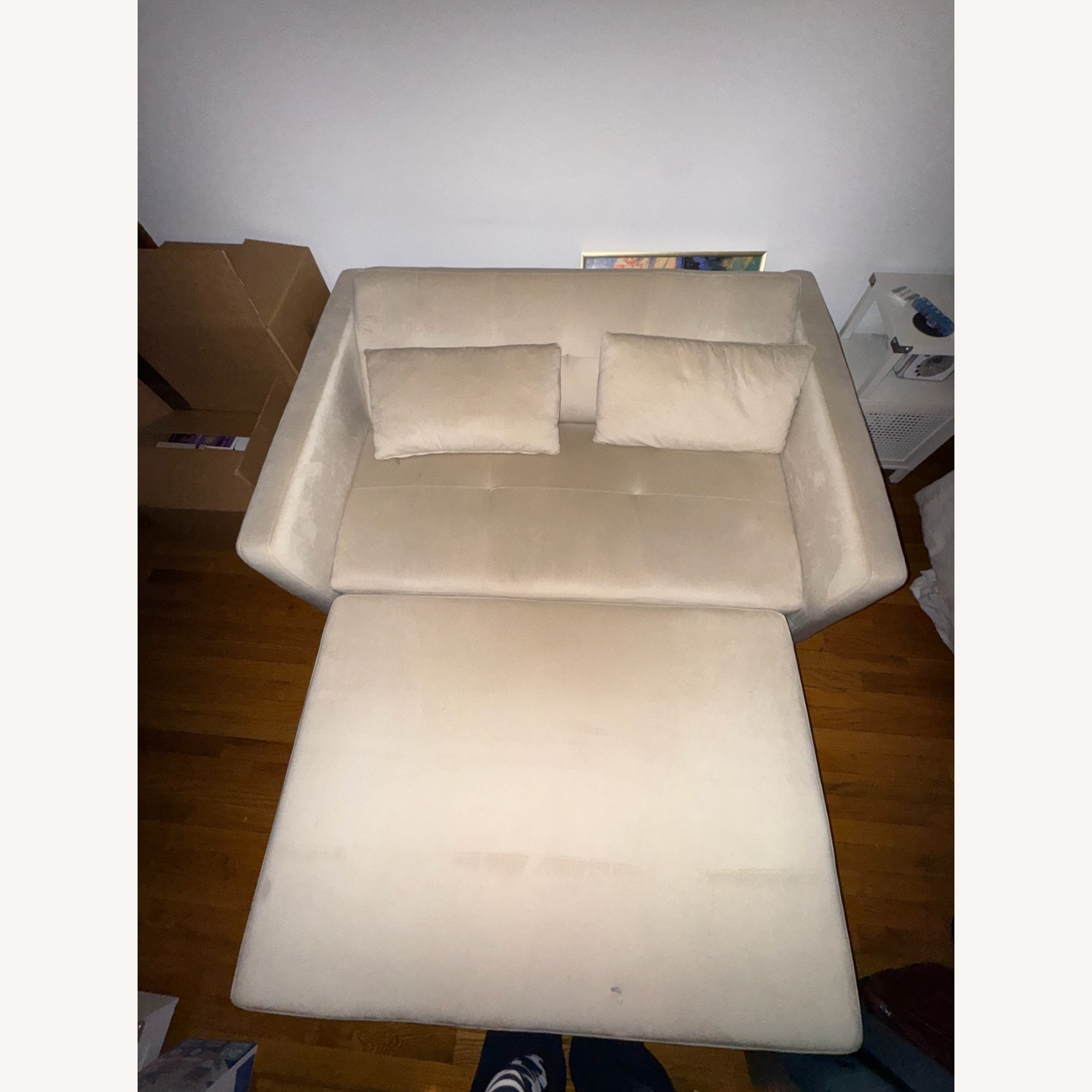 Natural Velvet Sleeper Sofa - image-5