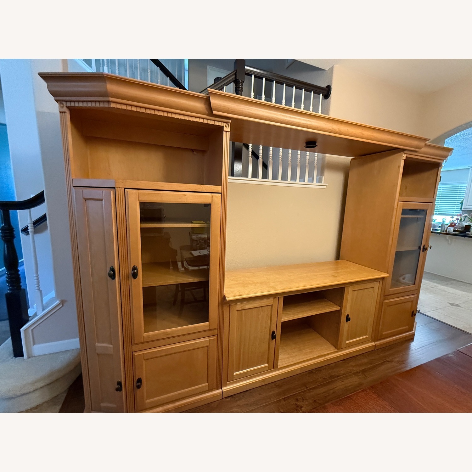 Light Brown Solid Wood Wall Unit - image-3