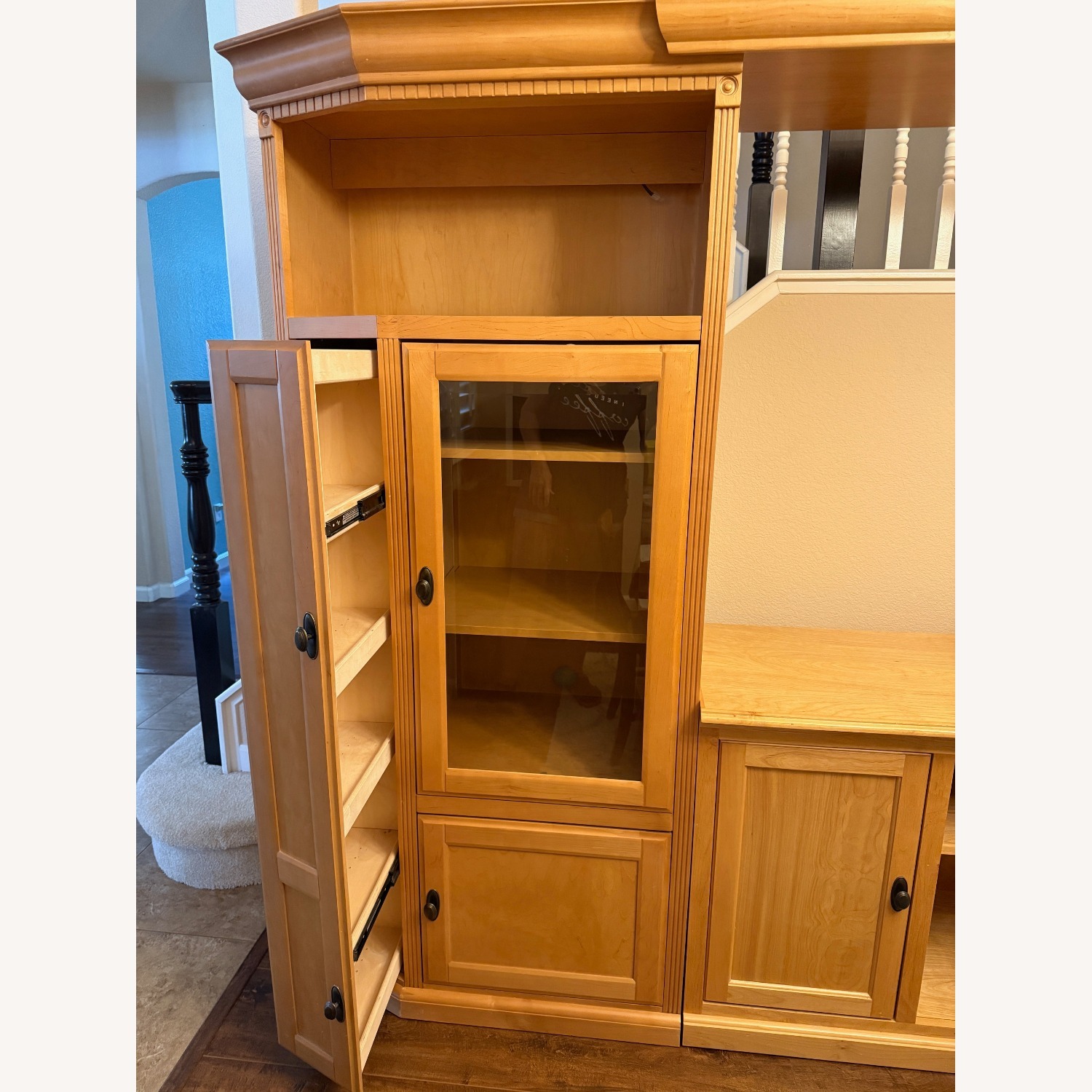 Light Brown Solid Wood Wall Unit - image-2