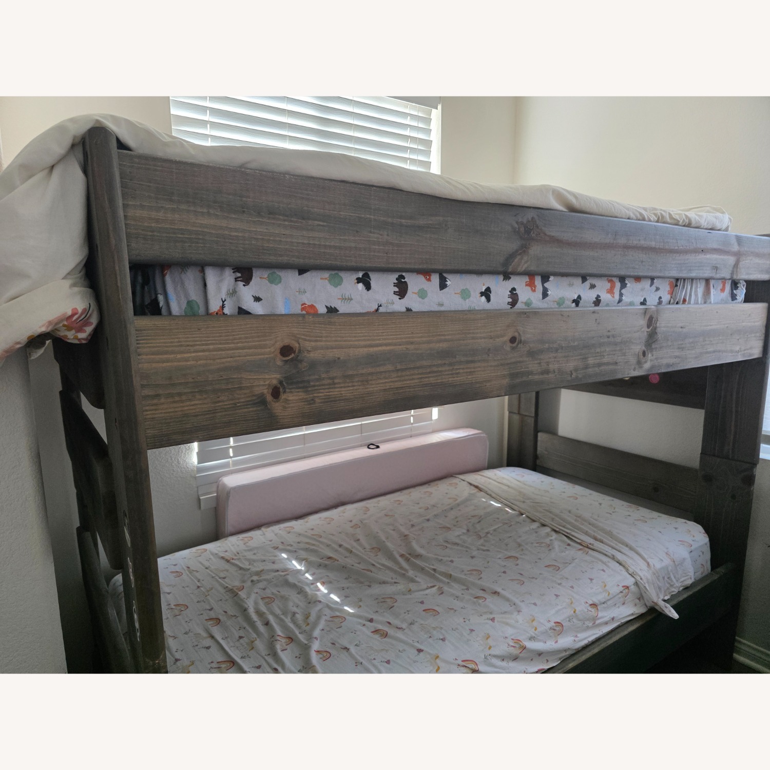 Light Brown Wood Bunk Bed - image-2