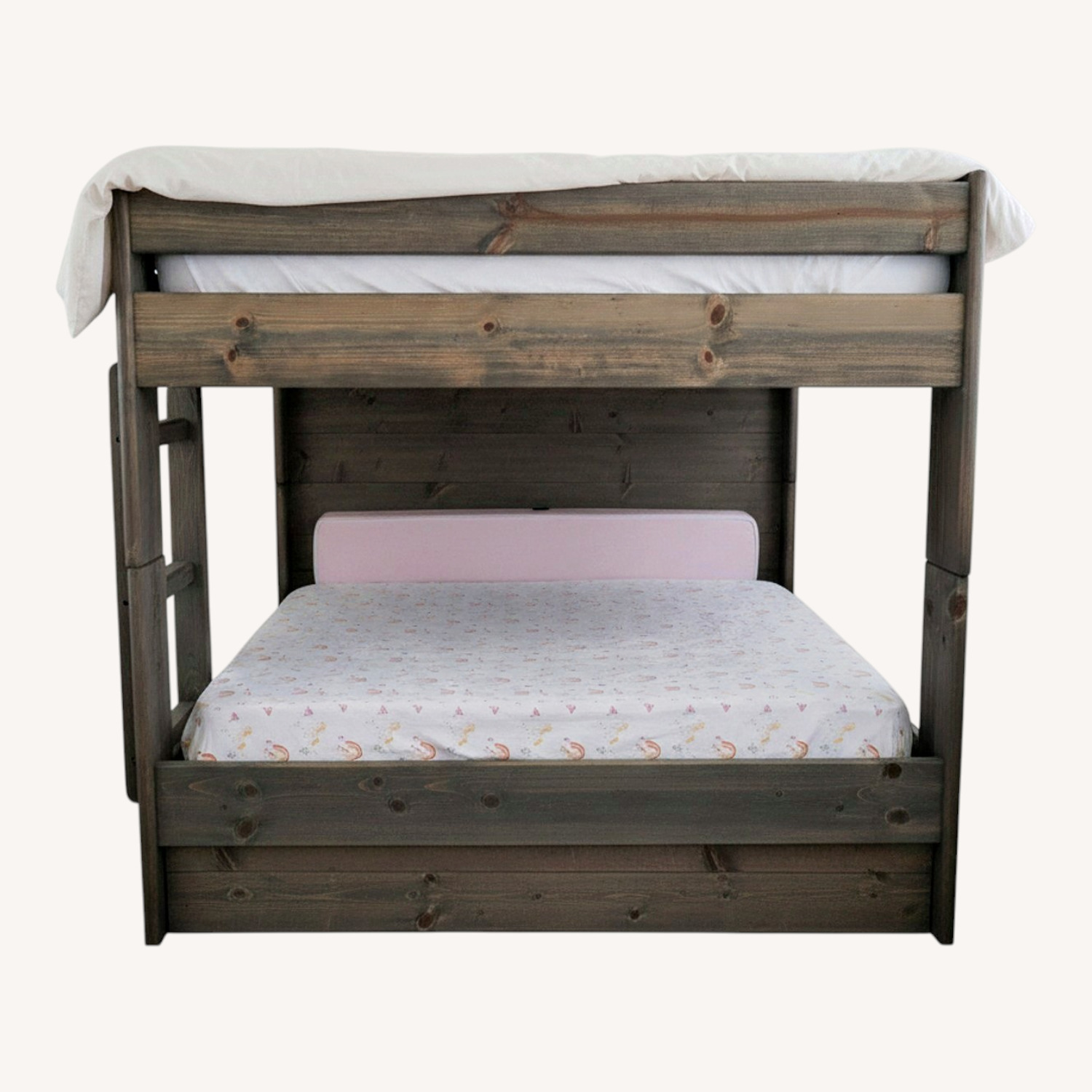 Light Brown Wood Bunk Bed - image-0