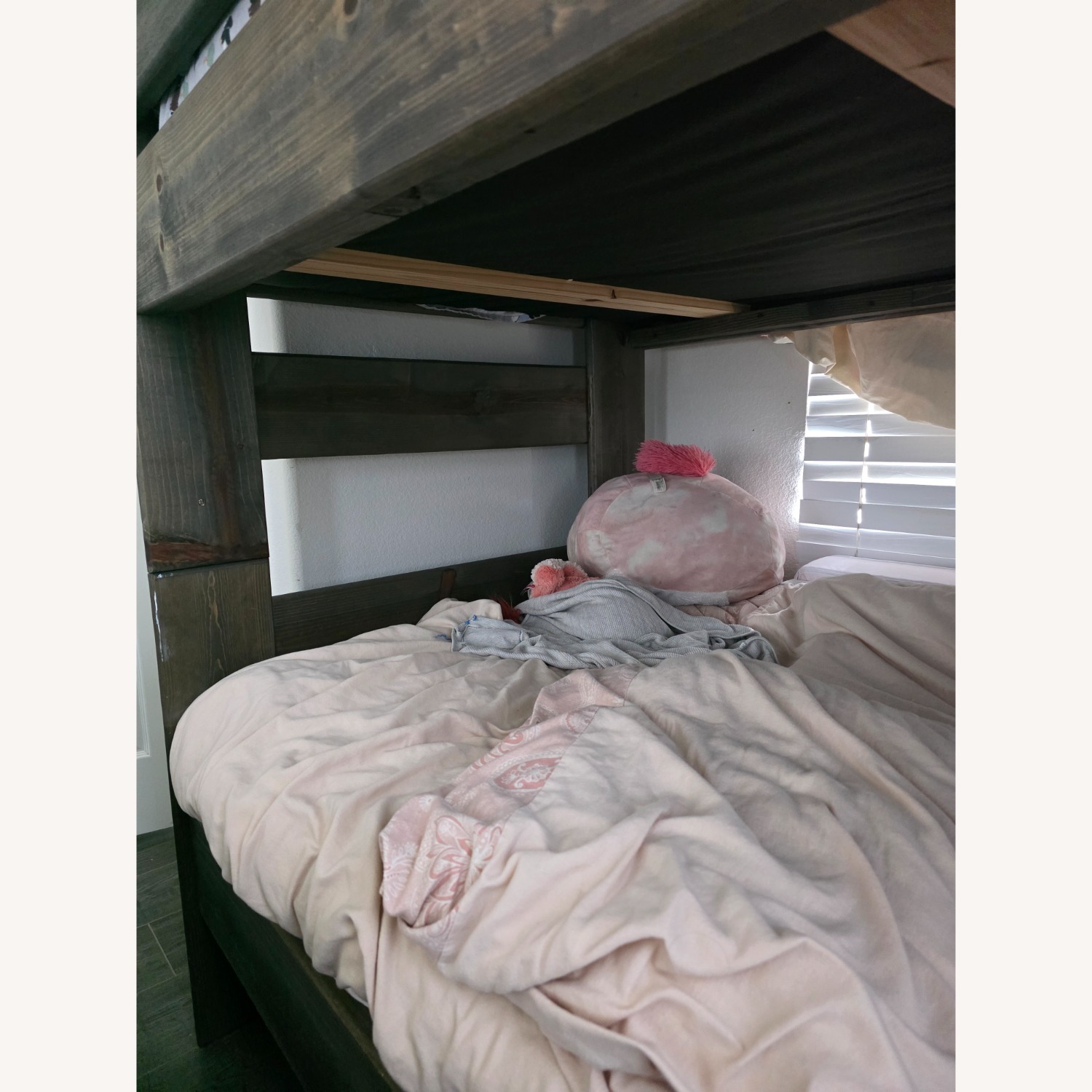 Light Brown Wood Bunk Bed - image-3