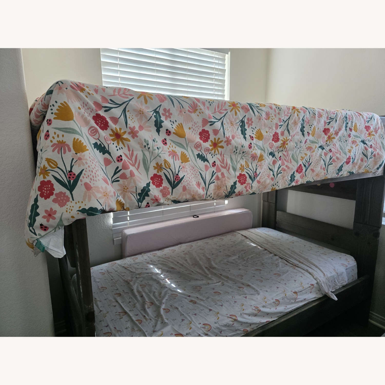 Light Brown Wood Bunk Bed - image-1