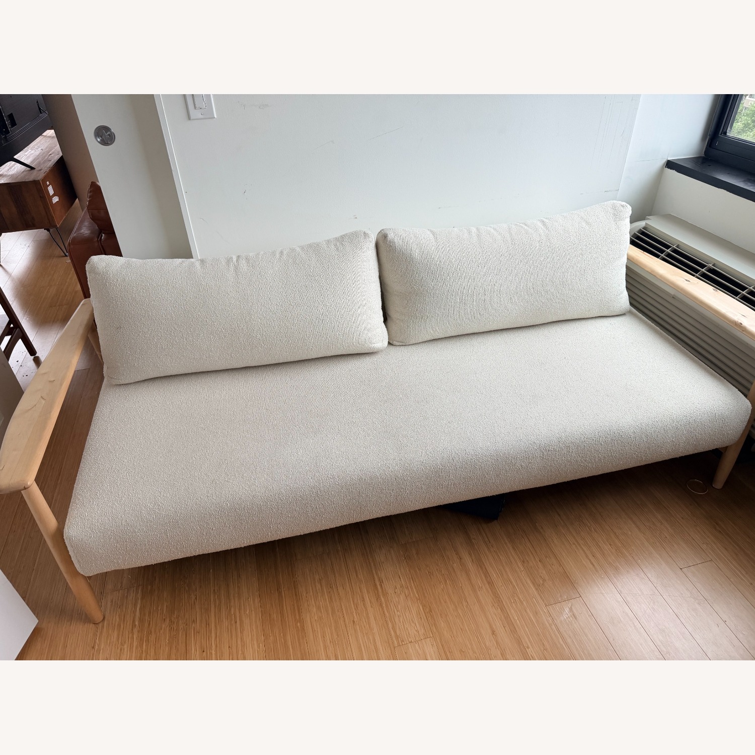 CB2 Una Ivory Boucle 84” Sleeper Sofa - image-1