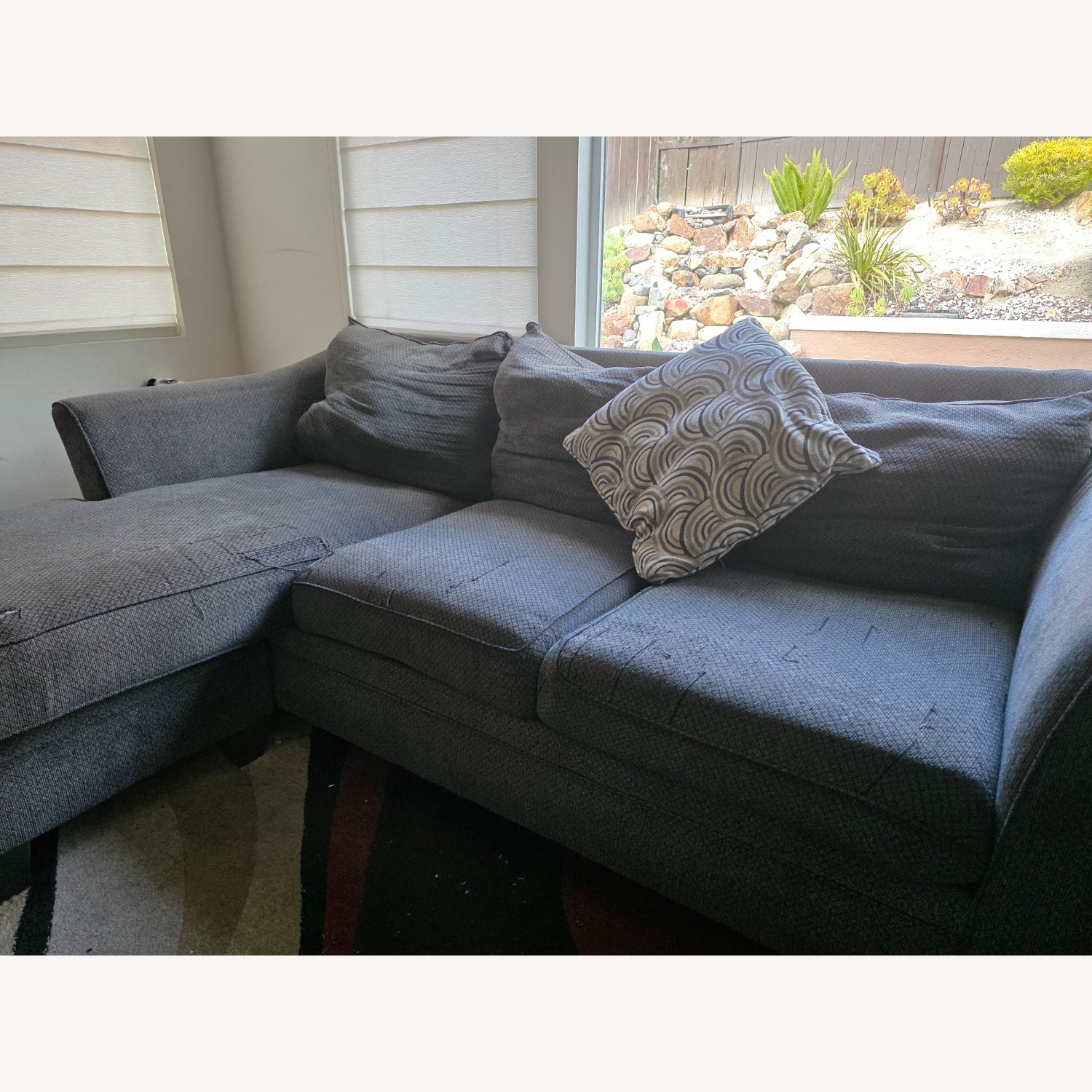 Dark Gray Fabric 2 Piece Sectional - image-1