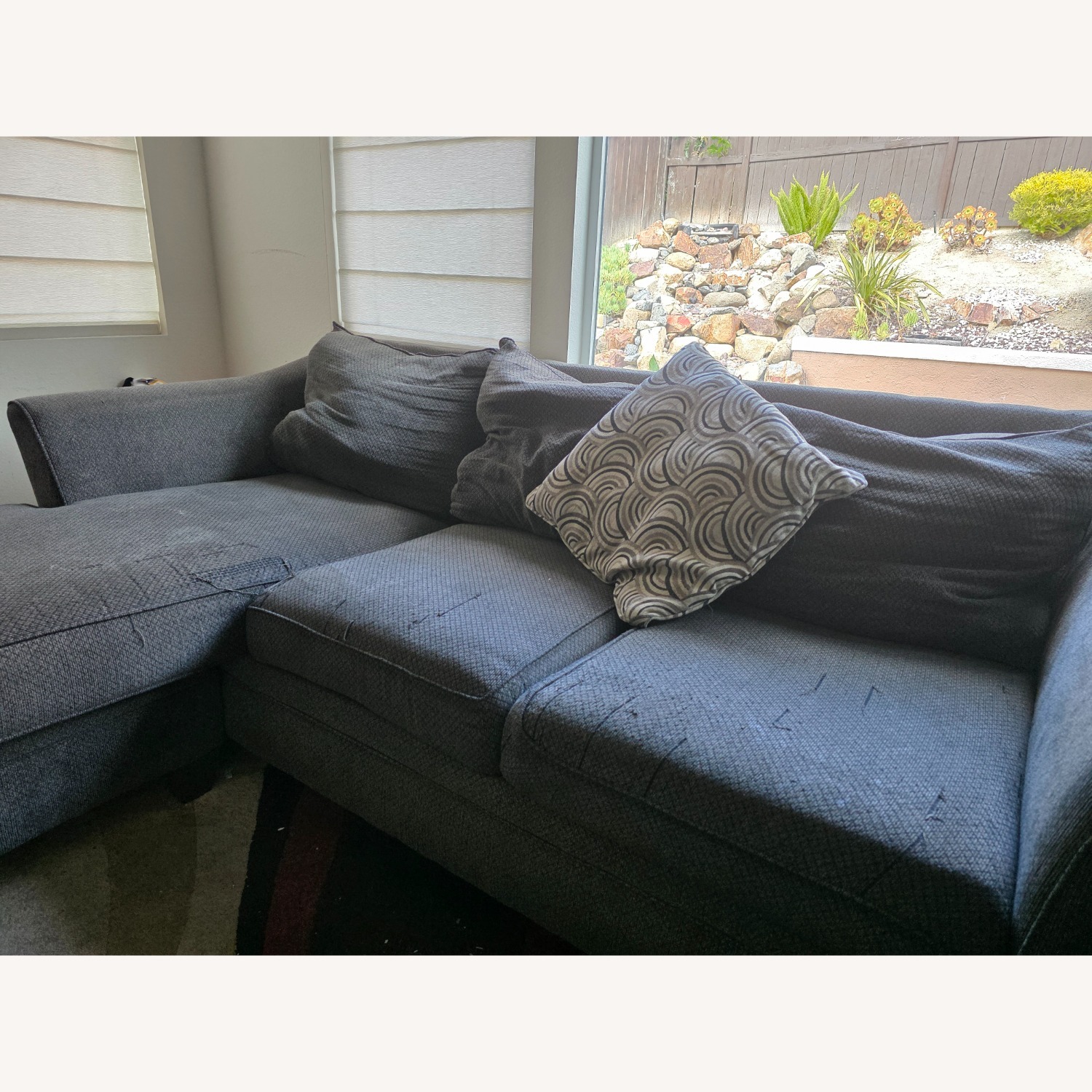 Dark Gray Fabric 2 Piece Sectional - image-2