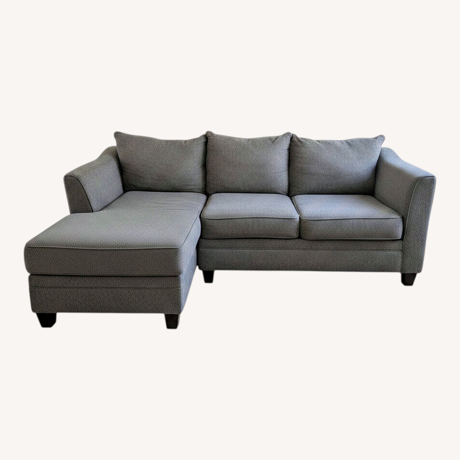 Dark Gray Fabric 2 Piece Sectional - image-0