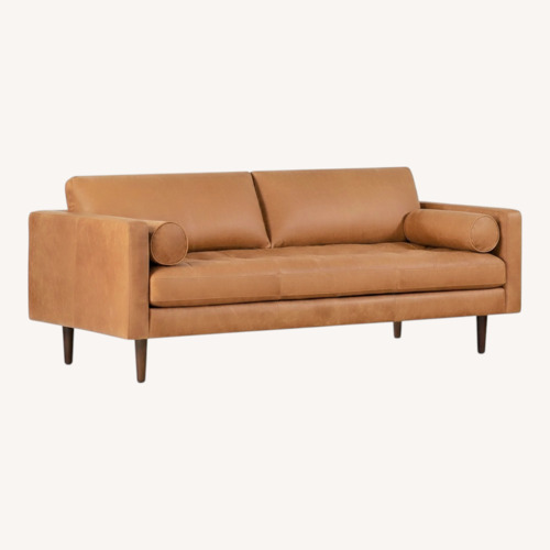 Used Wayfair Nappa Light Brown Leather 3+ Seater Sofa for sale on AptDeco
