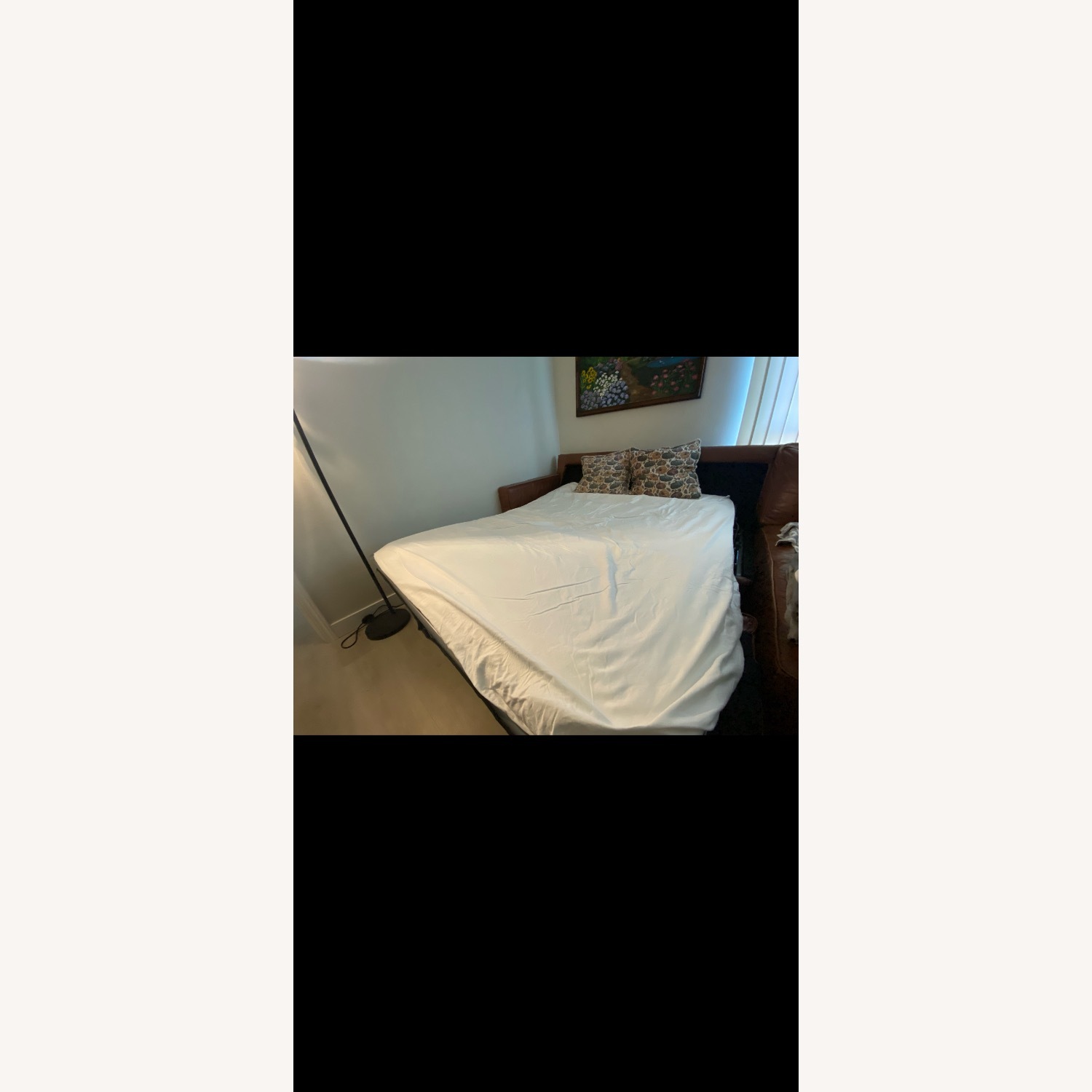 West Elm Henry Dark Brown Leather Sleeper Sofa - image-4