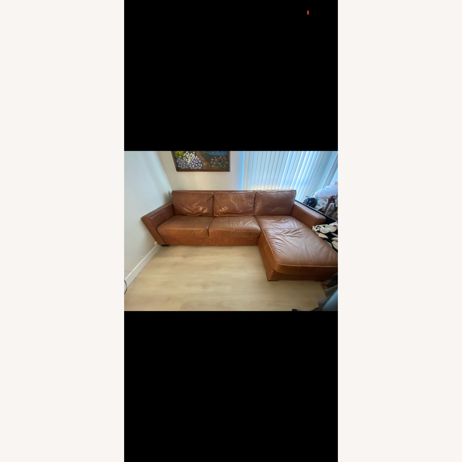 West Elm Henry Dark Brown Leather Sleeper Sofa - image-1