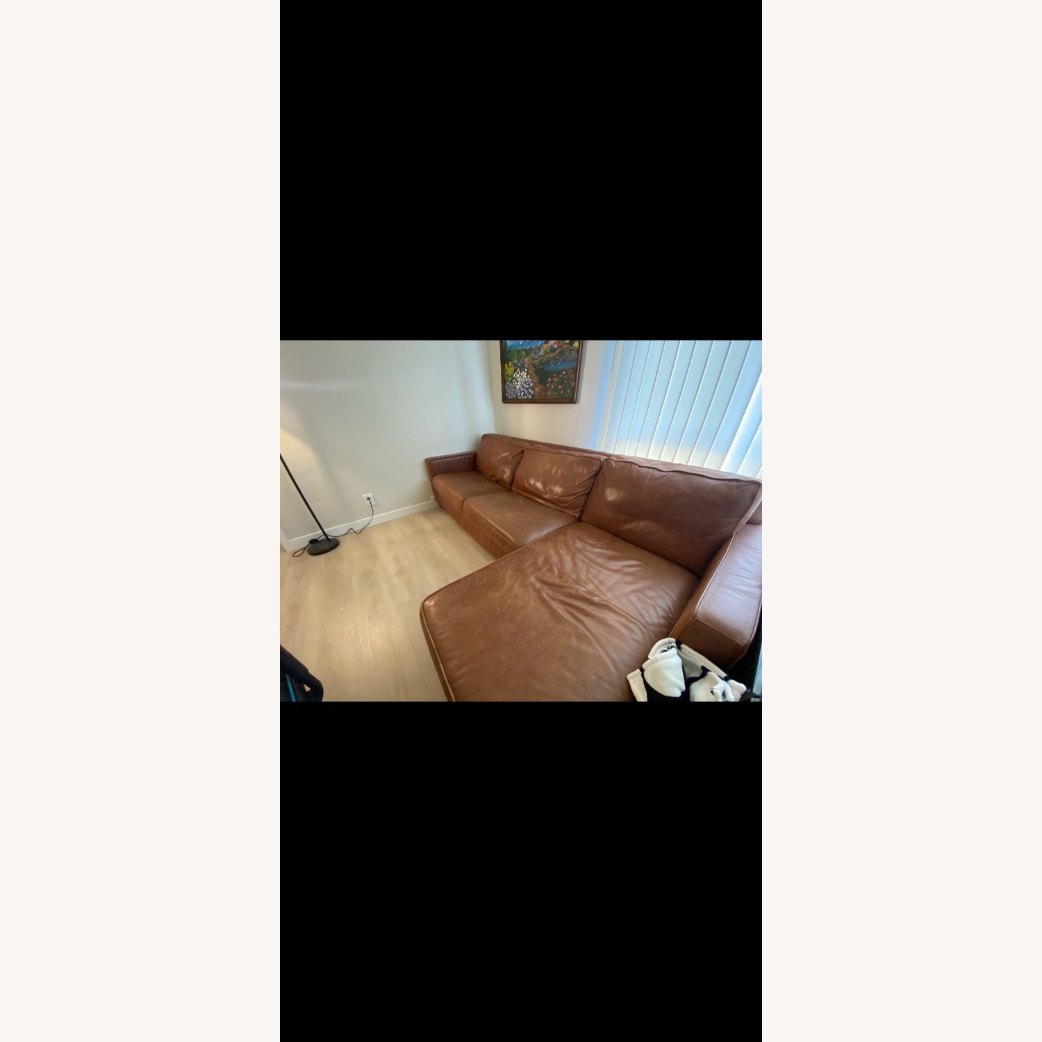 West Elm Henry Dark Brown Leather Sleeper Sofa - image-2