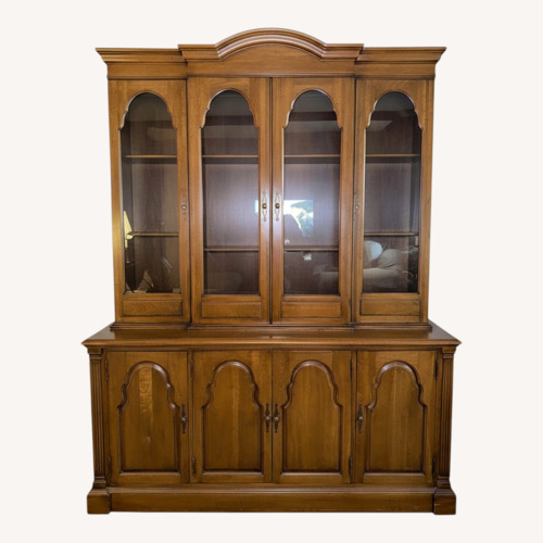 Used Davis Cabinet Company Walnut Wood china cabinet for sale on AptDeco