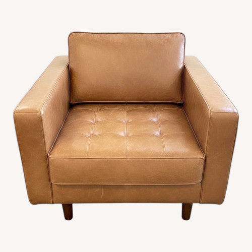 Used MCM Leather Button Tufted Lounge Chair for sale on AptDeco