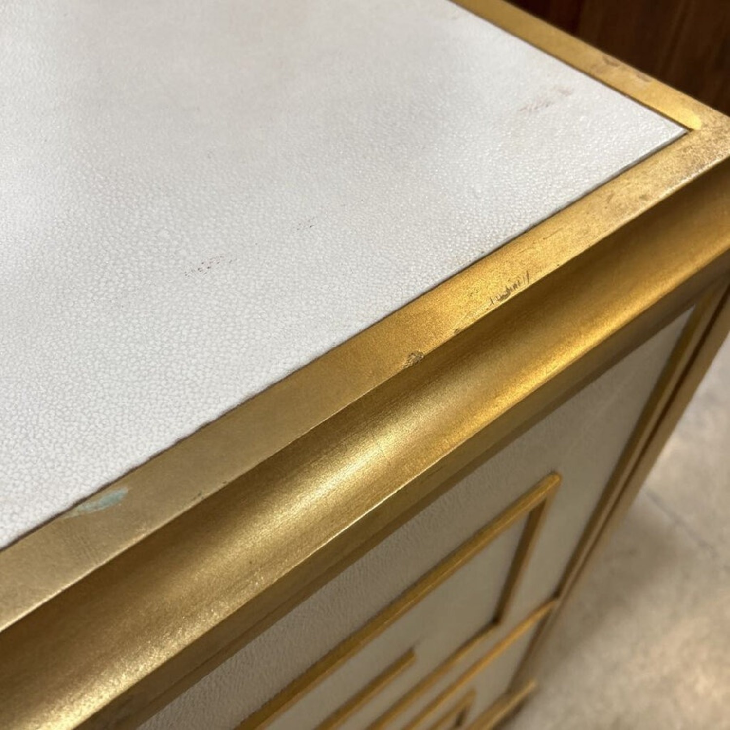 Bello Leather Console Cabinet Gold/White - image-2